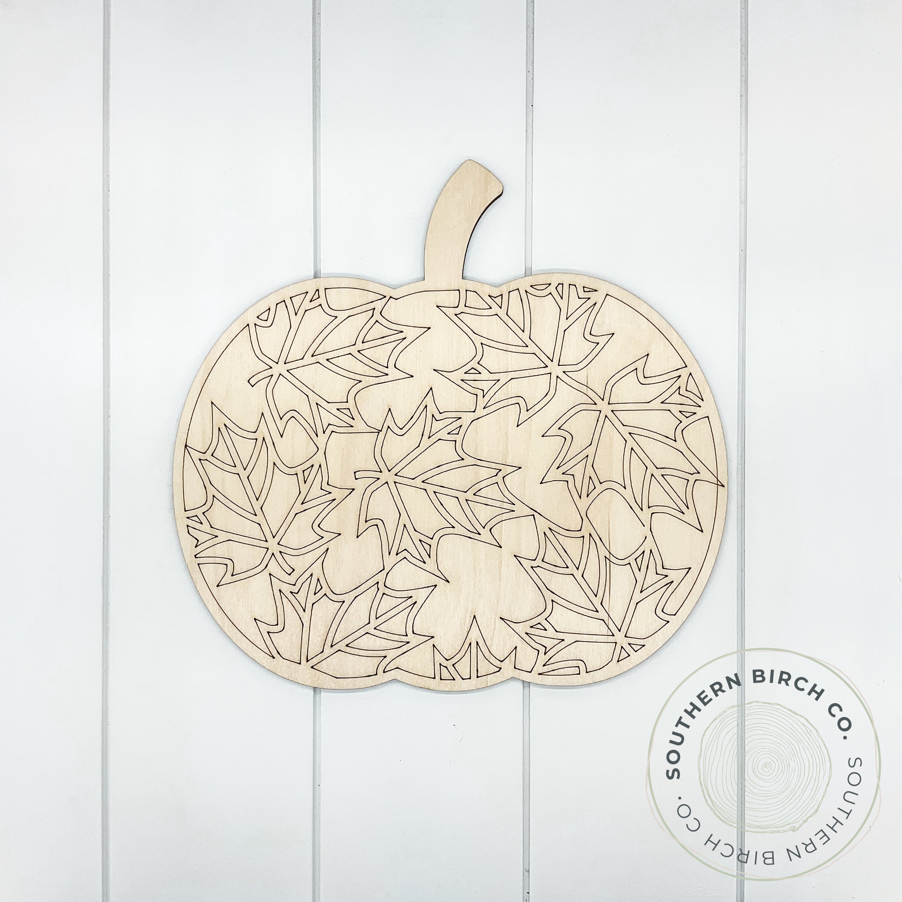 Maple Leaf Etched Pumpkin Blank