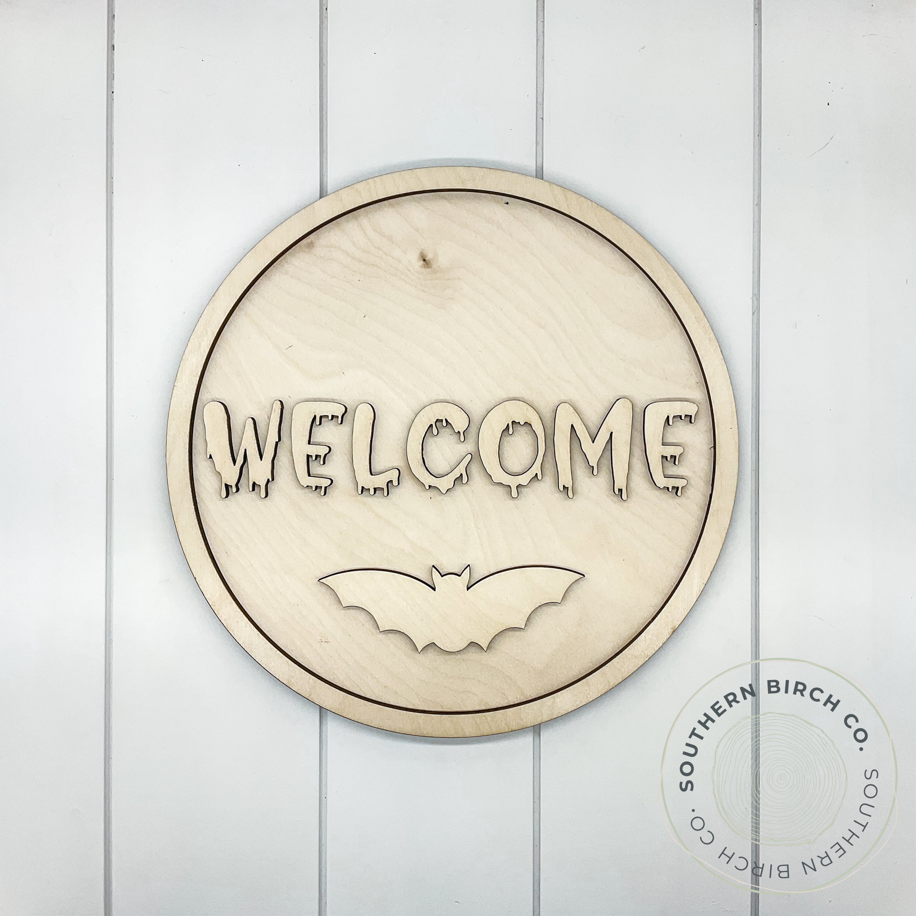 Welcome 3D Round Blank (Bat)