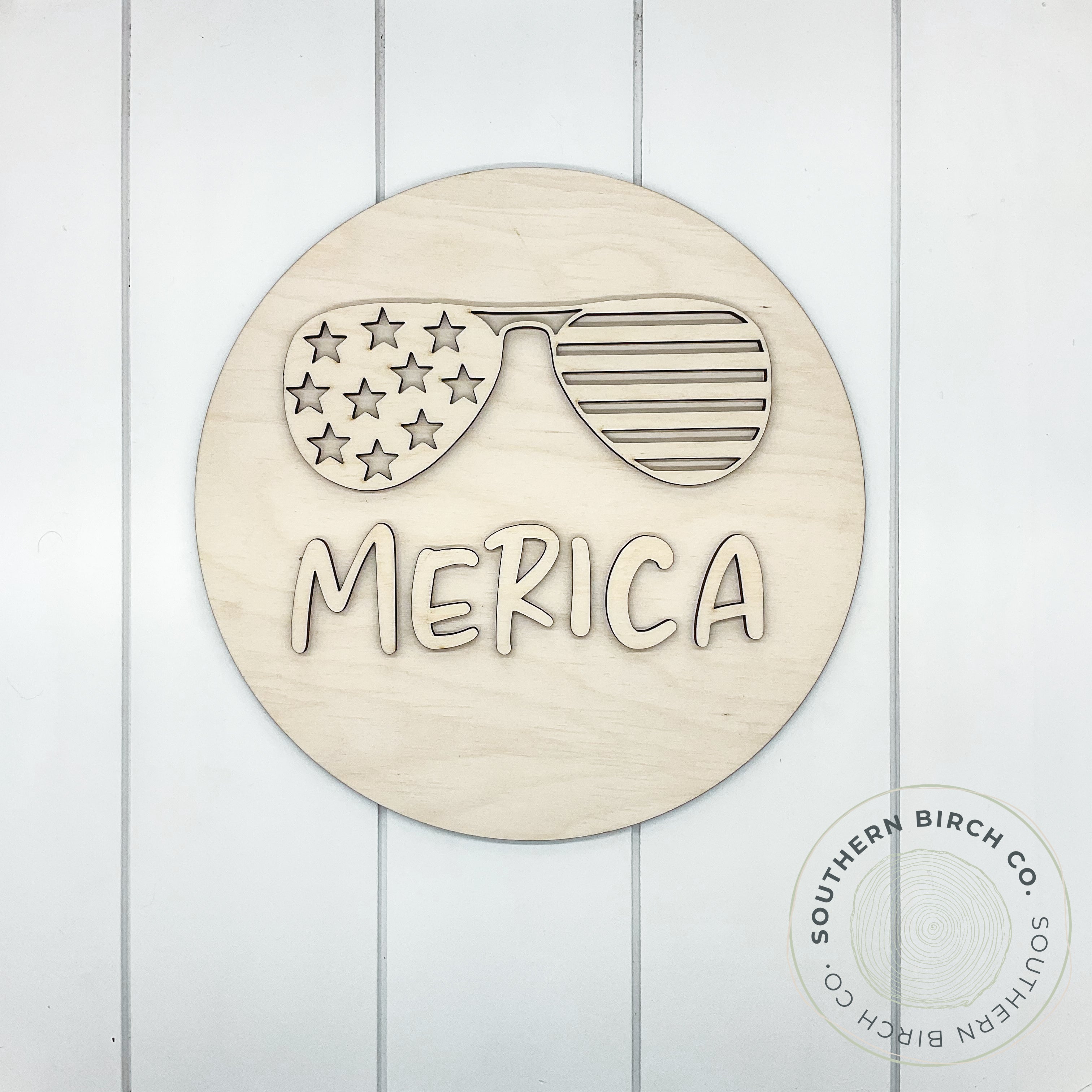 Merica 3D Round Blank