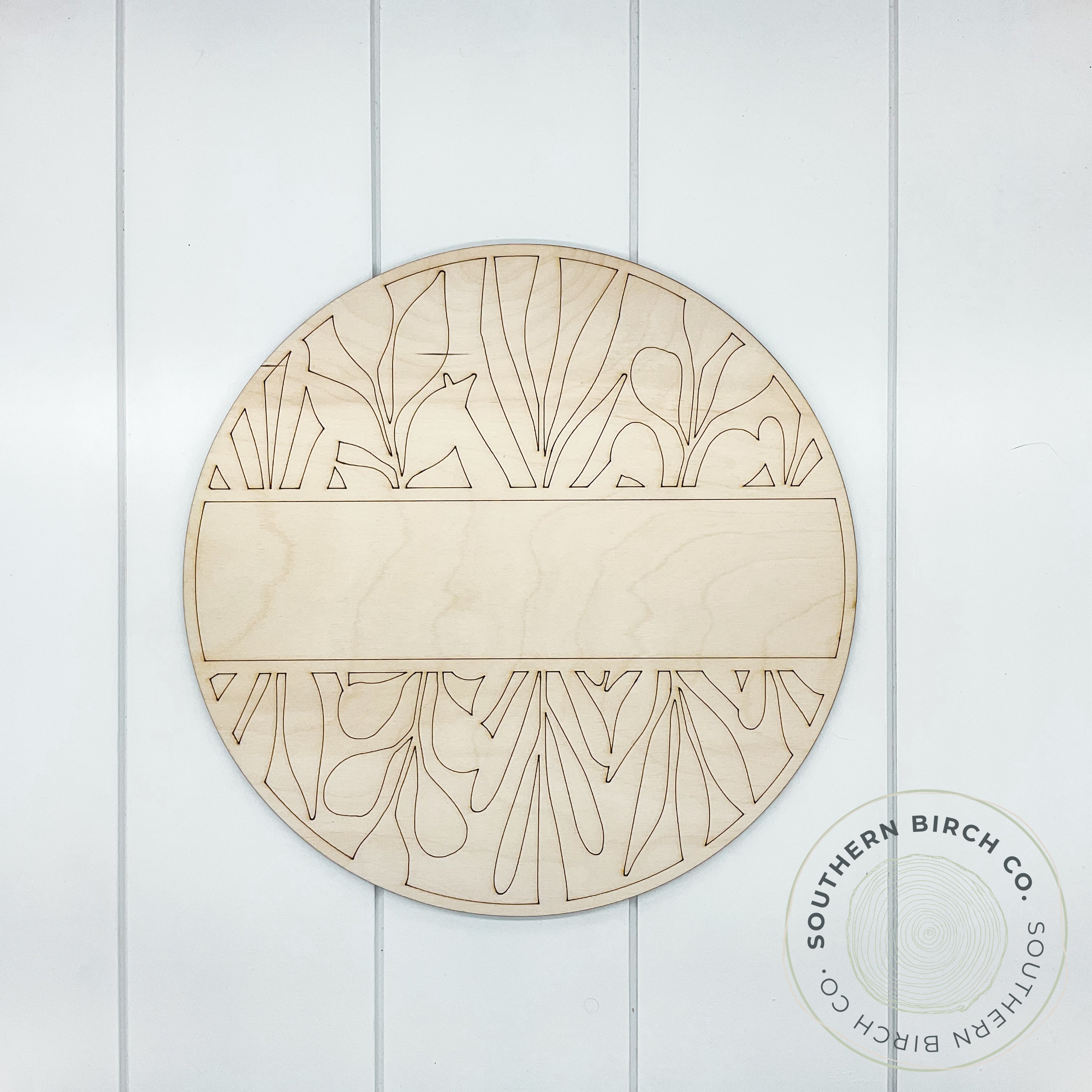 Family Name Etched Round Blank (Floral)