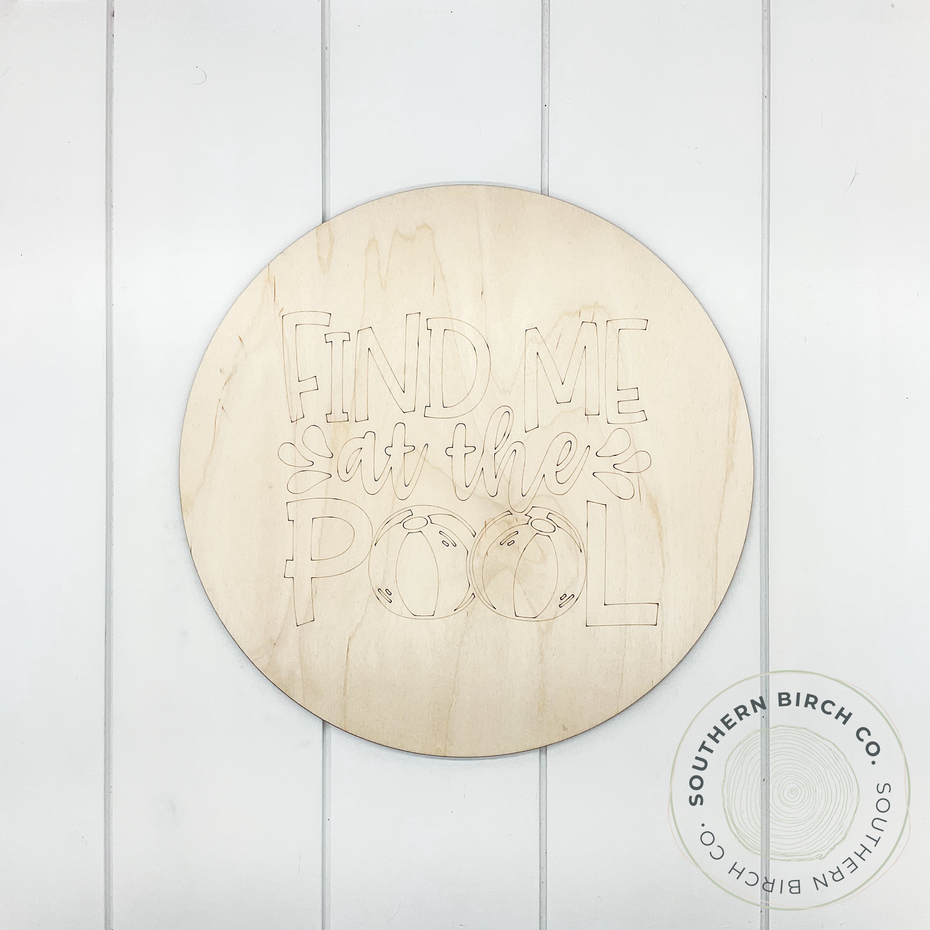 Find Me At The Pool Etched Round Blank