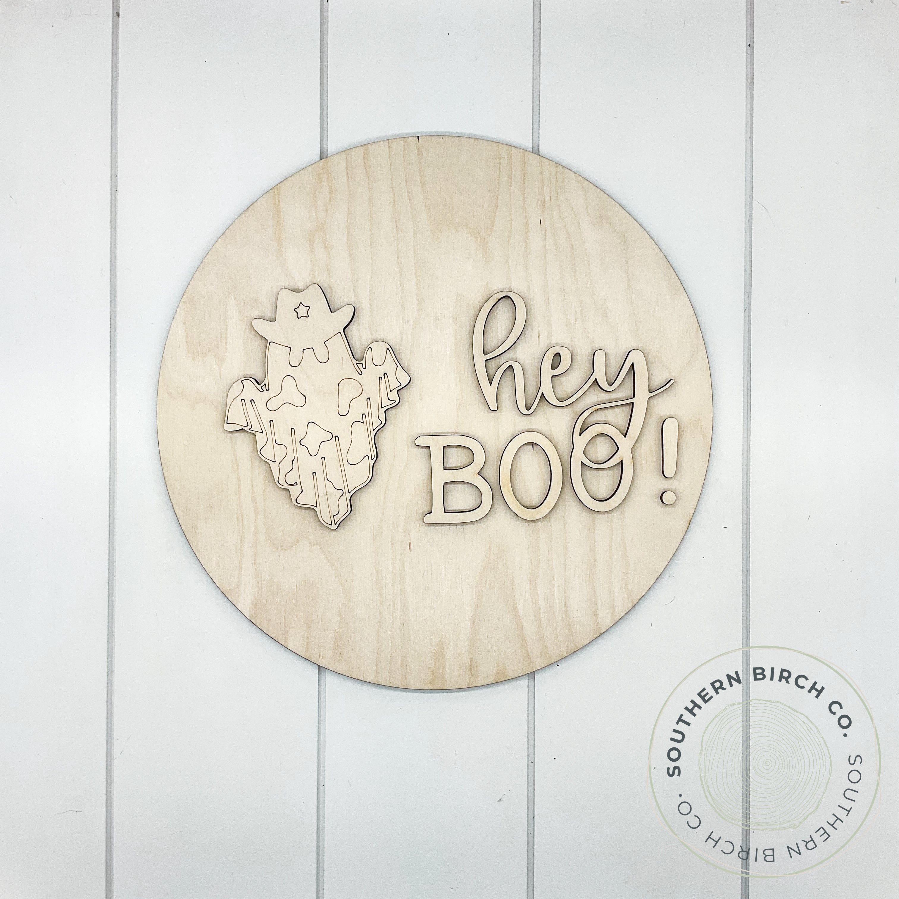 Hey Boo! 3D Round Blank