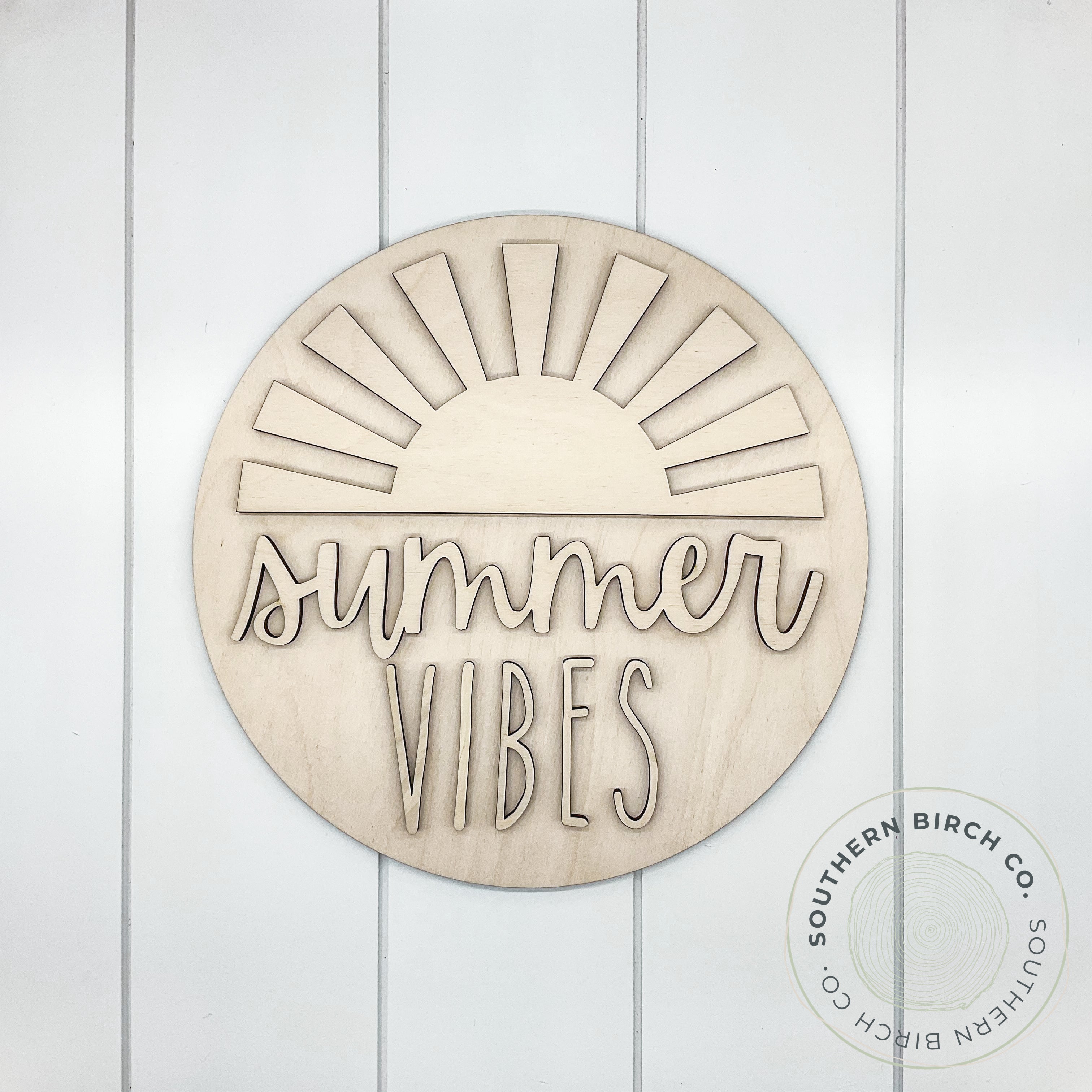 Summer Vibes 3D Round Blank