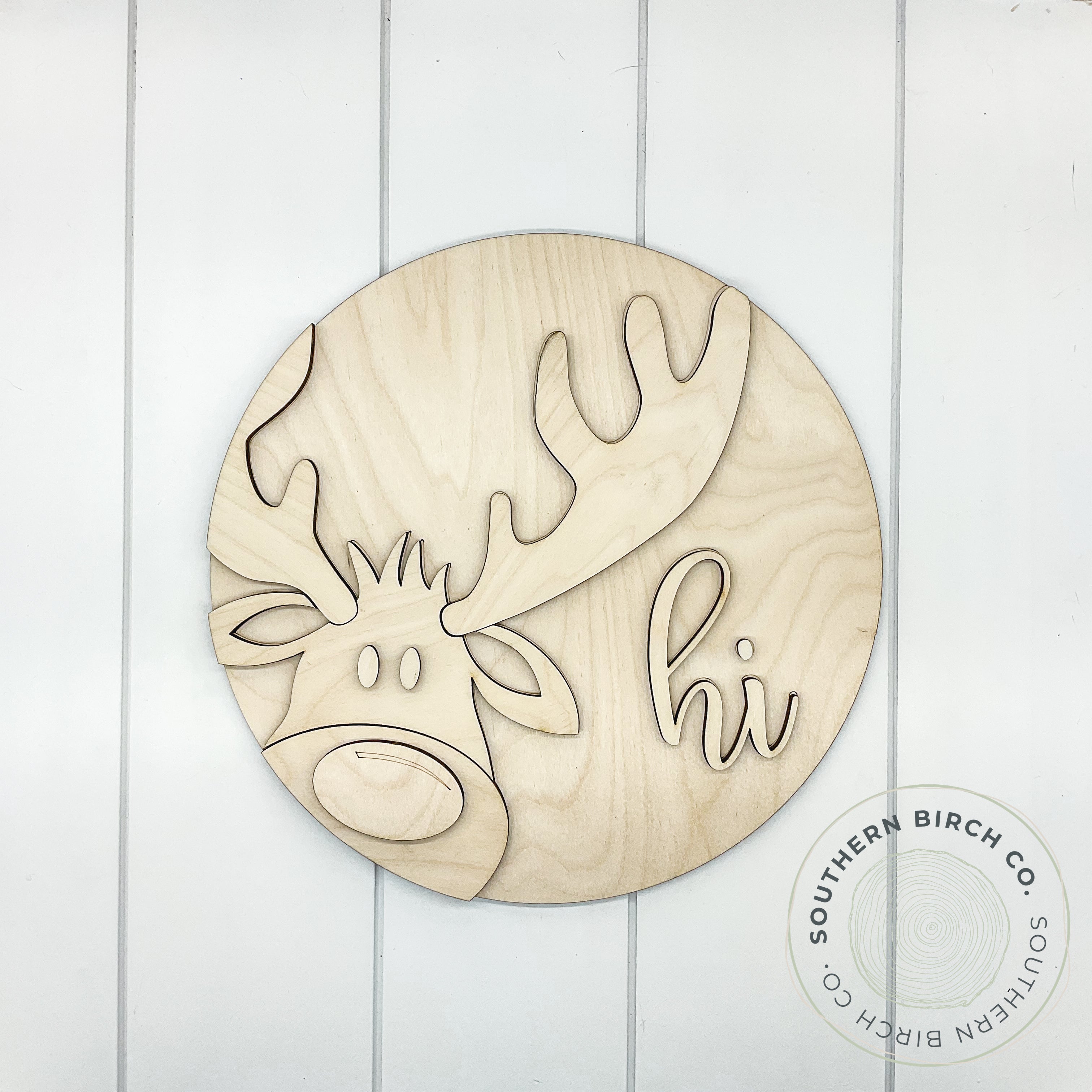 Reindeer 3D Round Blank