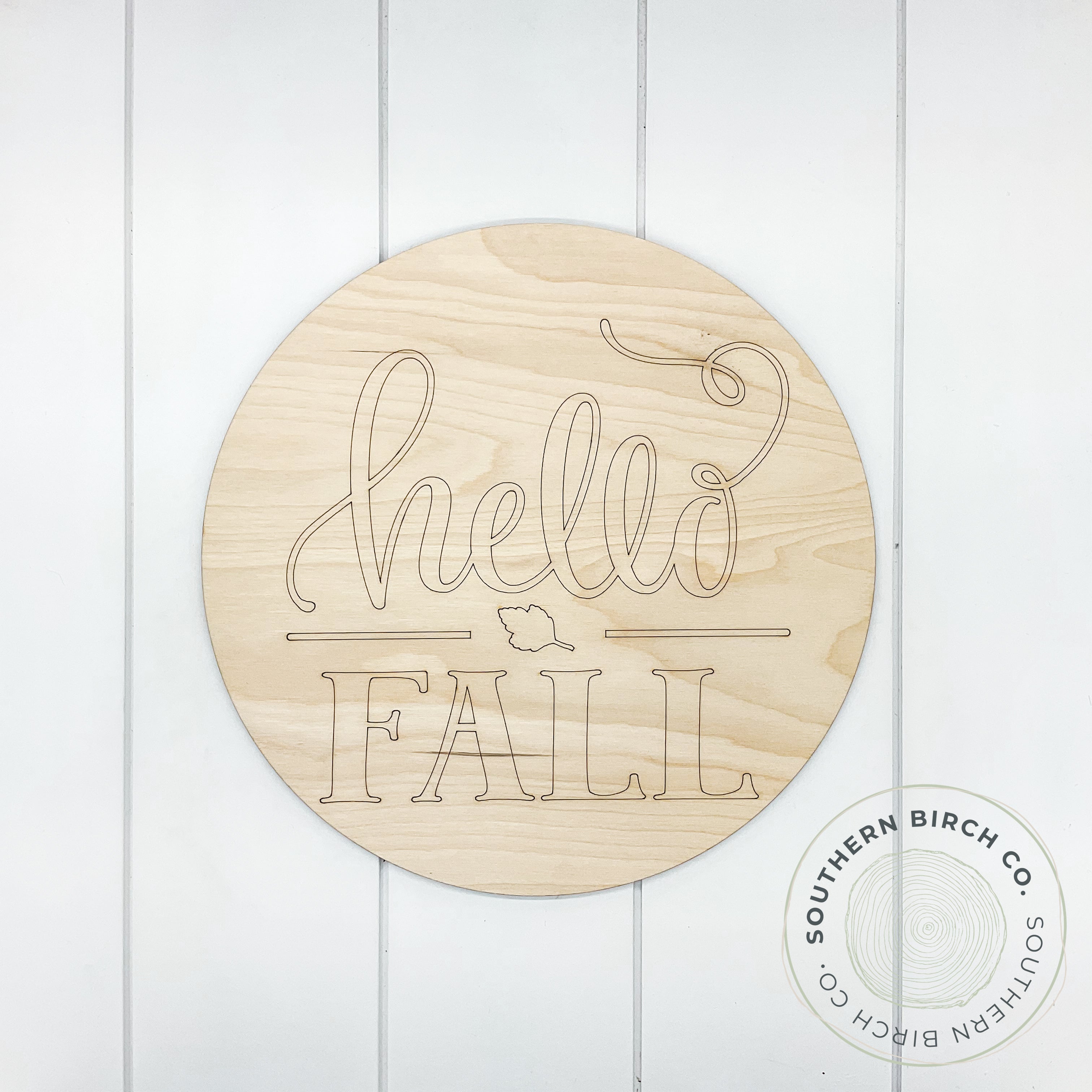 Hello Fall Etched Round Blank