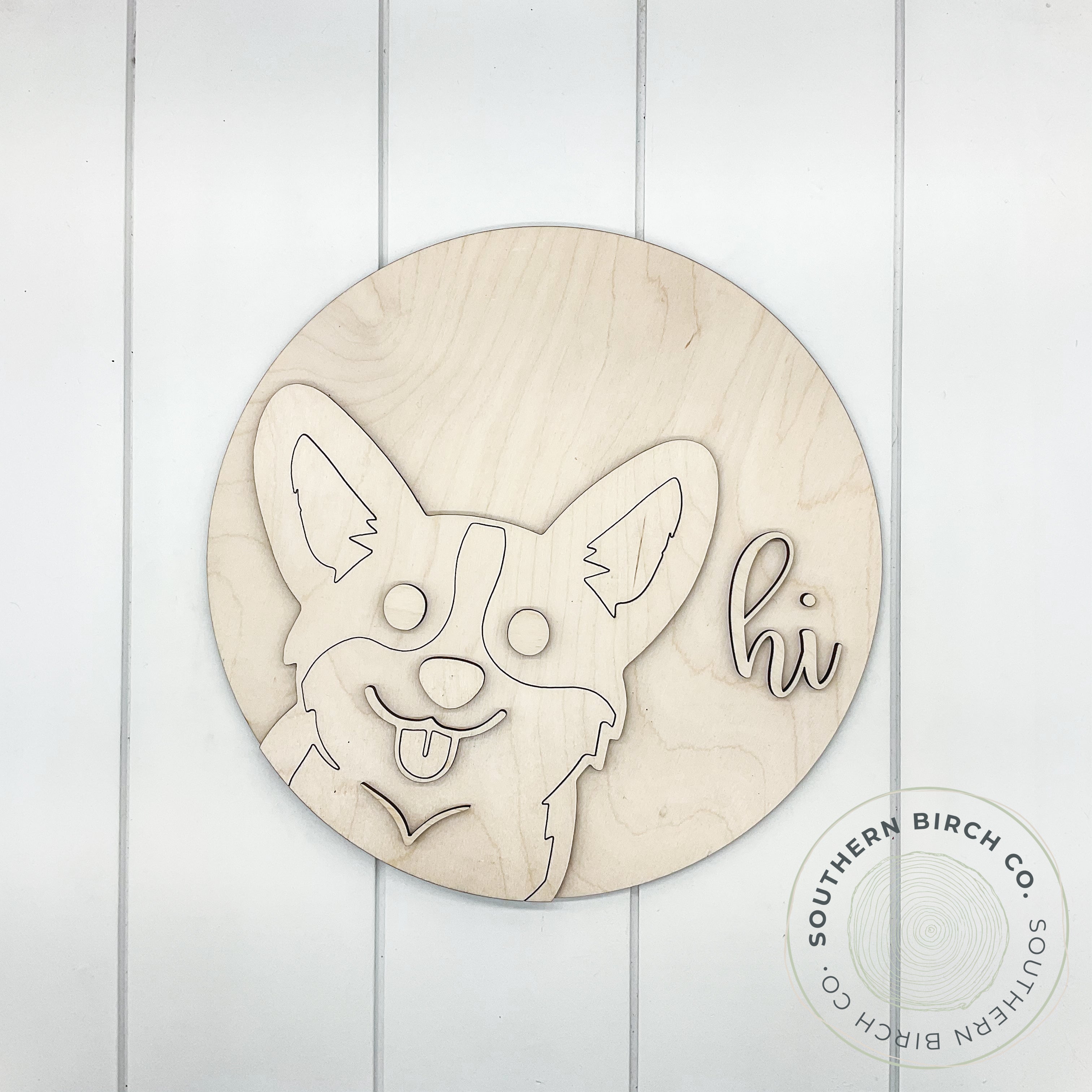 Corgi 3D Round Blank