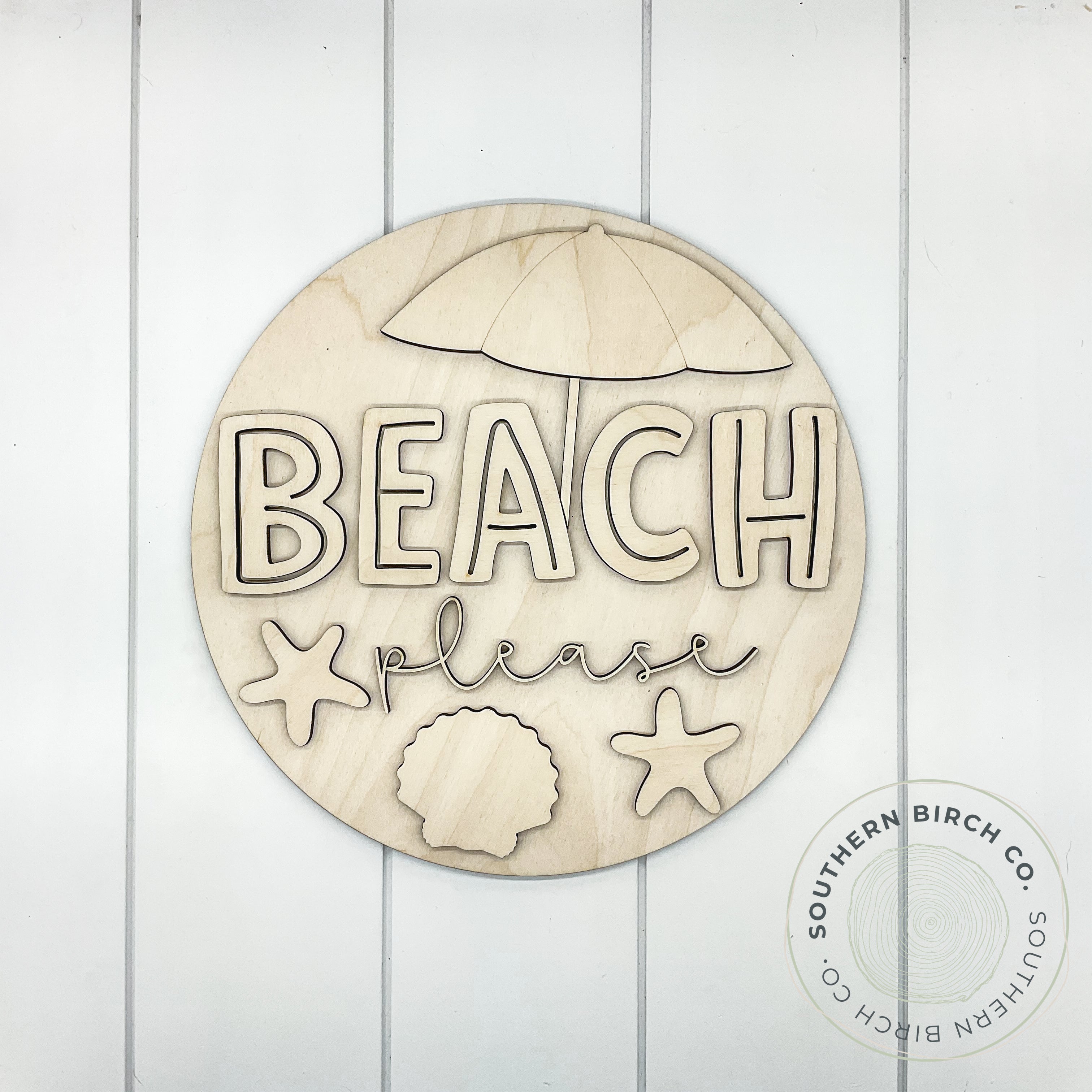 Beach Please 3D Round Blank