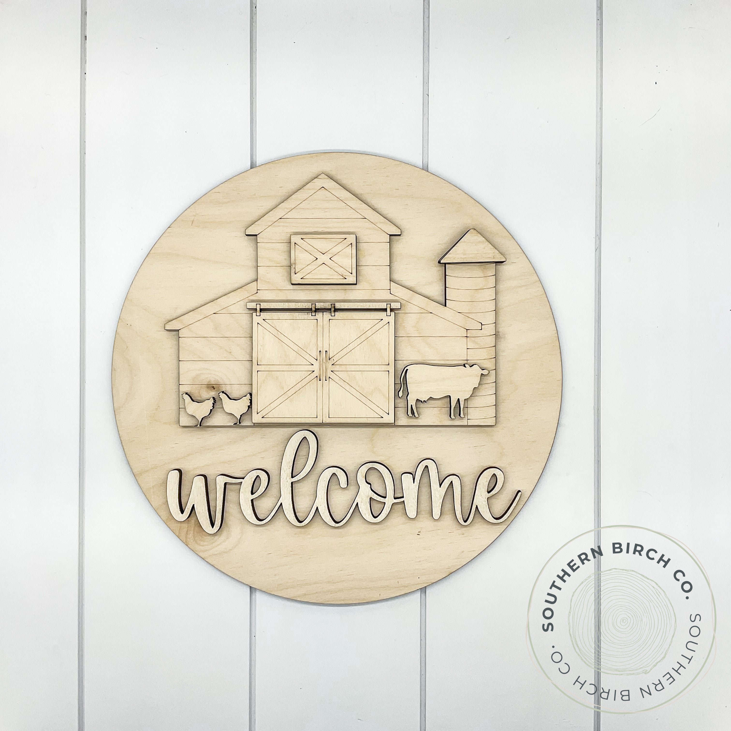 Barn 3D Round Blank (Customizable)