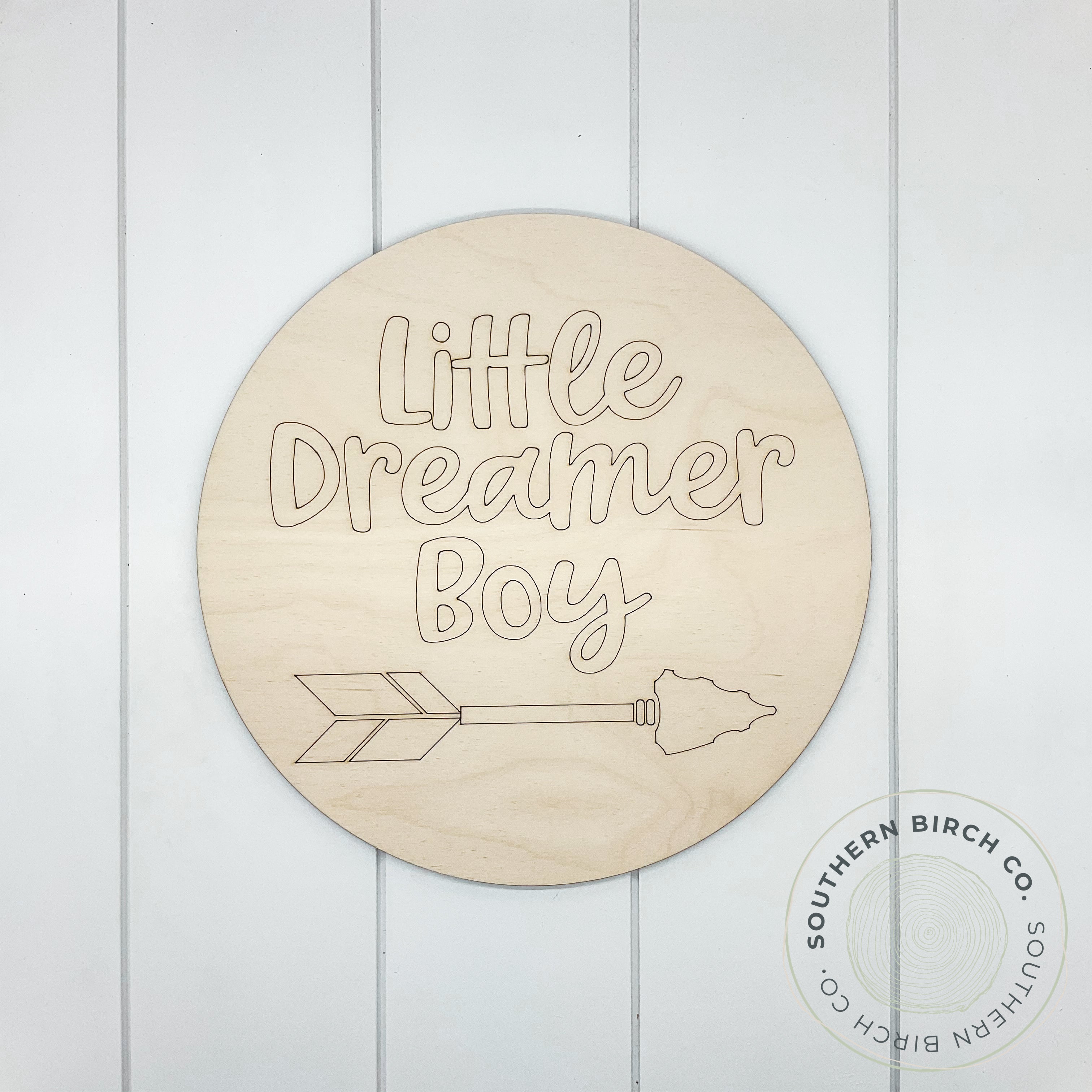 Little Dreamer Boy Etched Round Blank