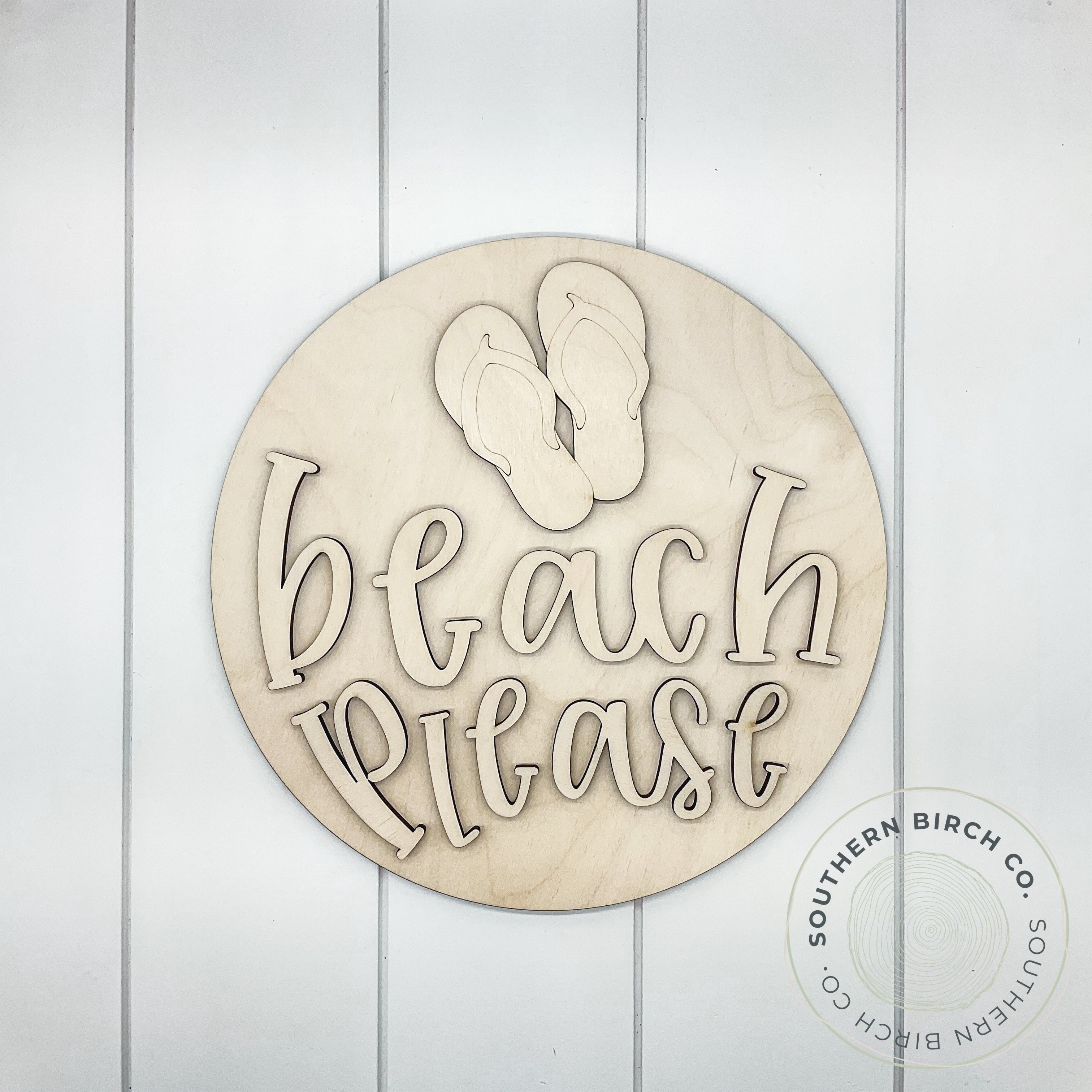 Beach Please 3D Round Blank (Flip Flops)