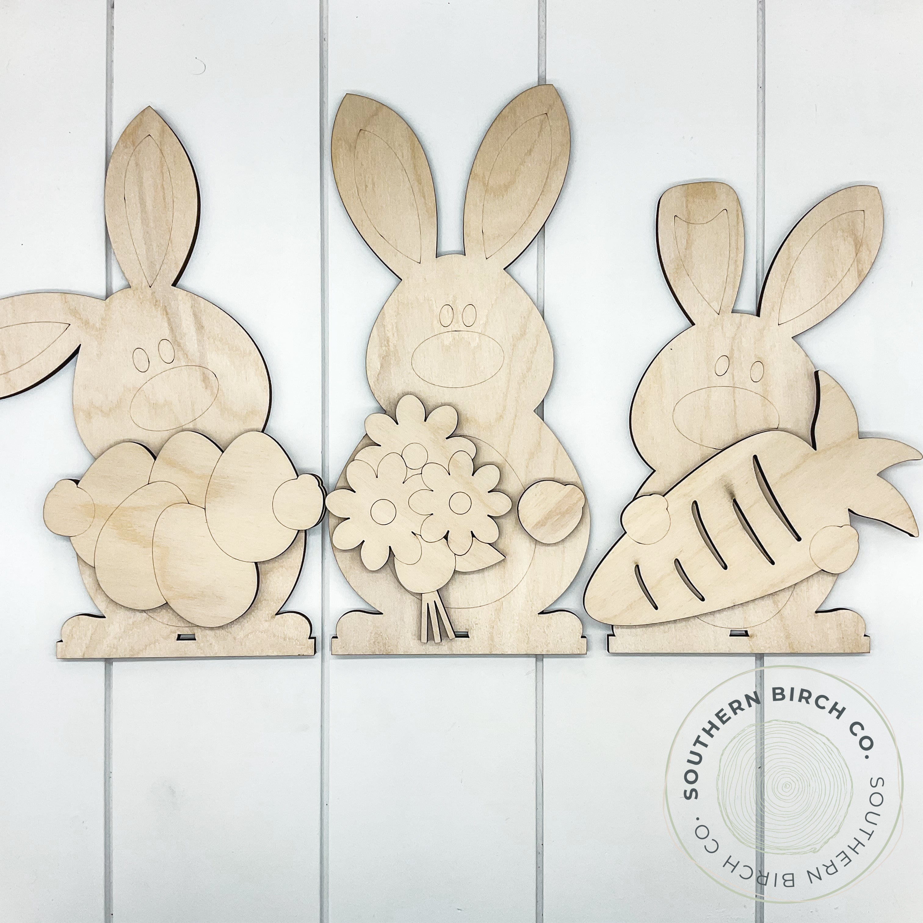 Bunny Trio 3D Shelf Sitter Blank