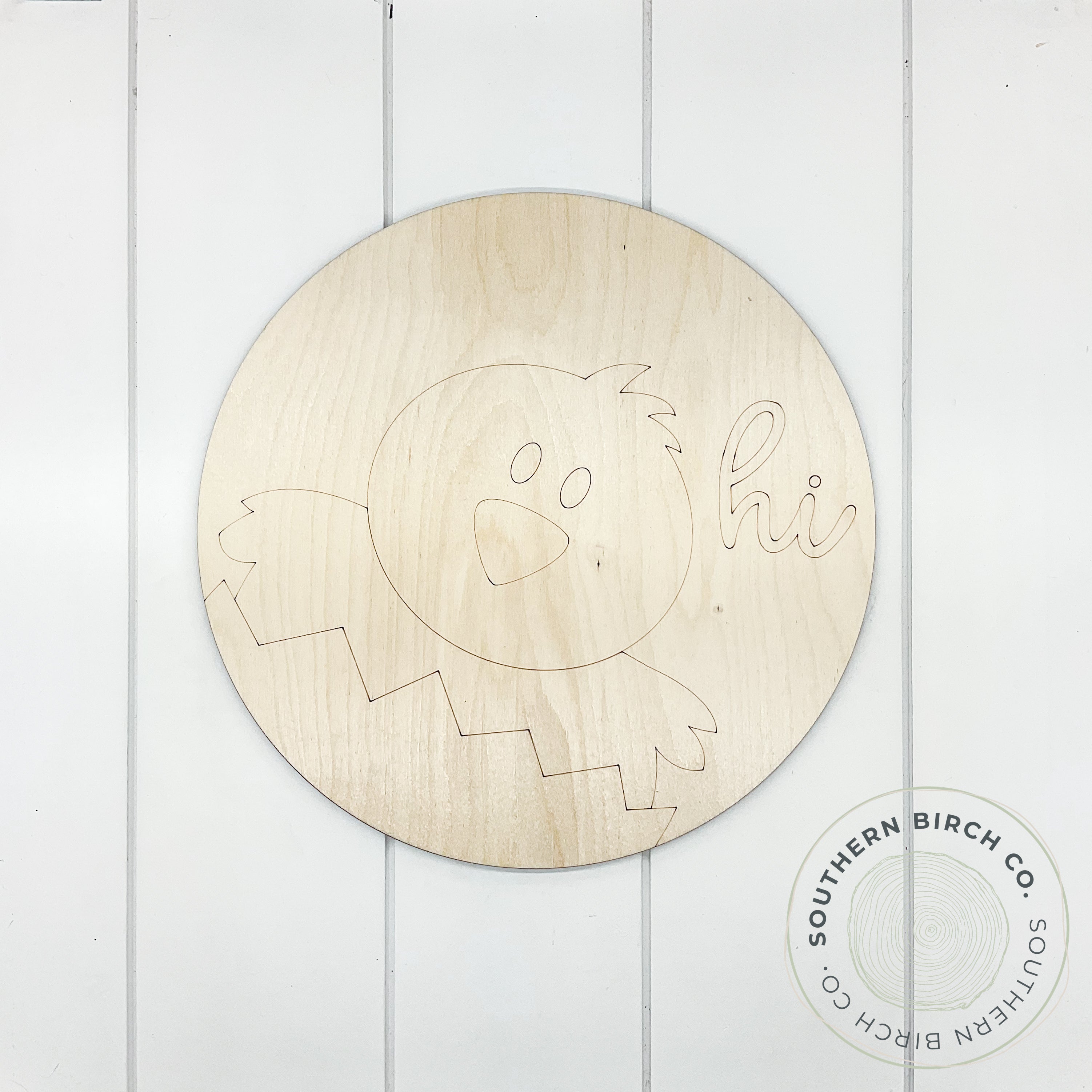 Chick in Egg Etched Round Blank