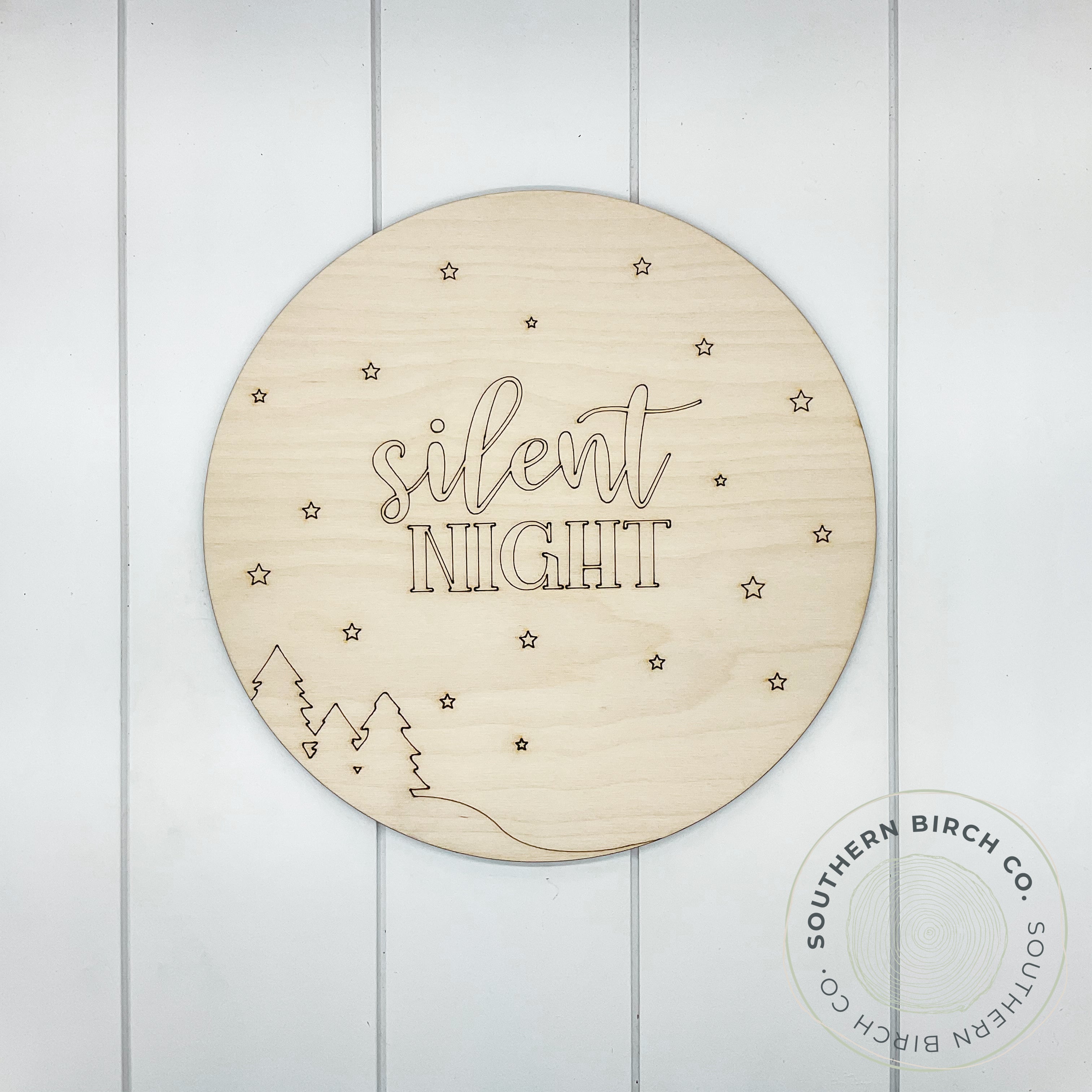 Silent Night Etched Round Blank