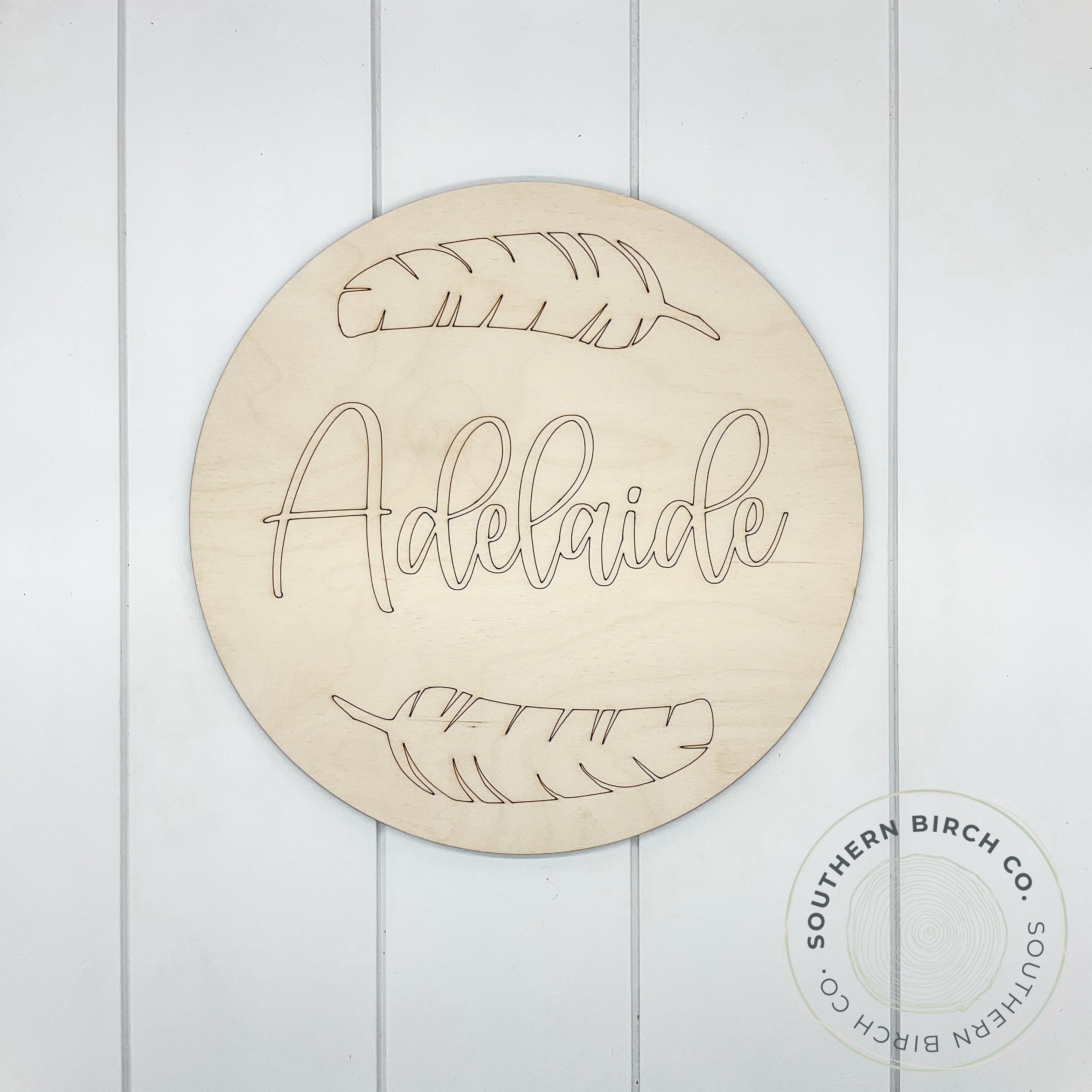 Personalized Name Sign Blank (Feathers)