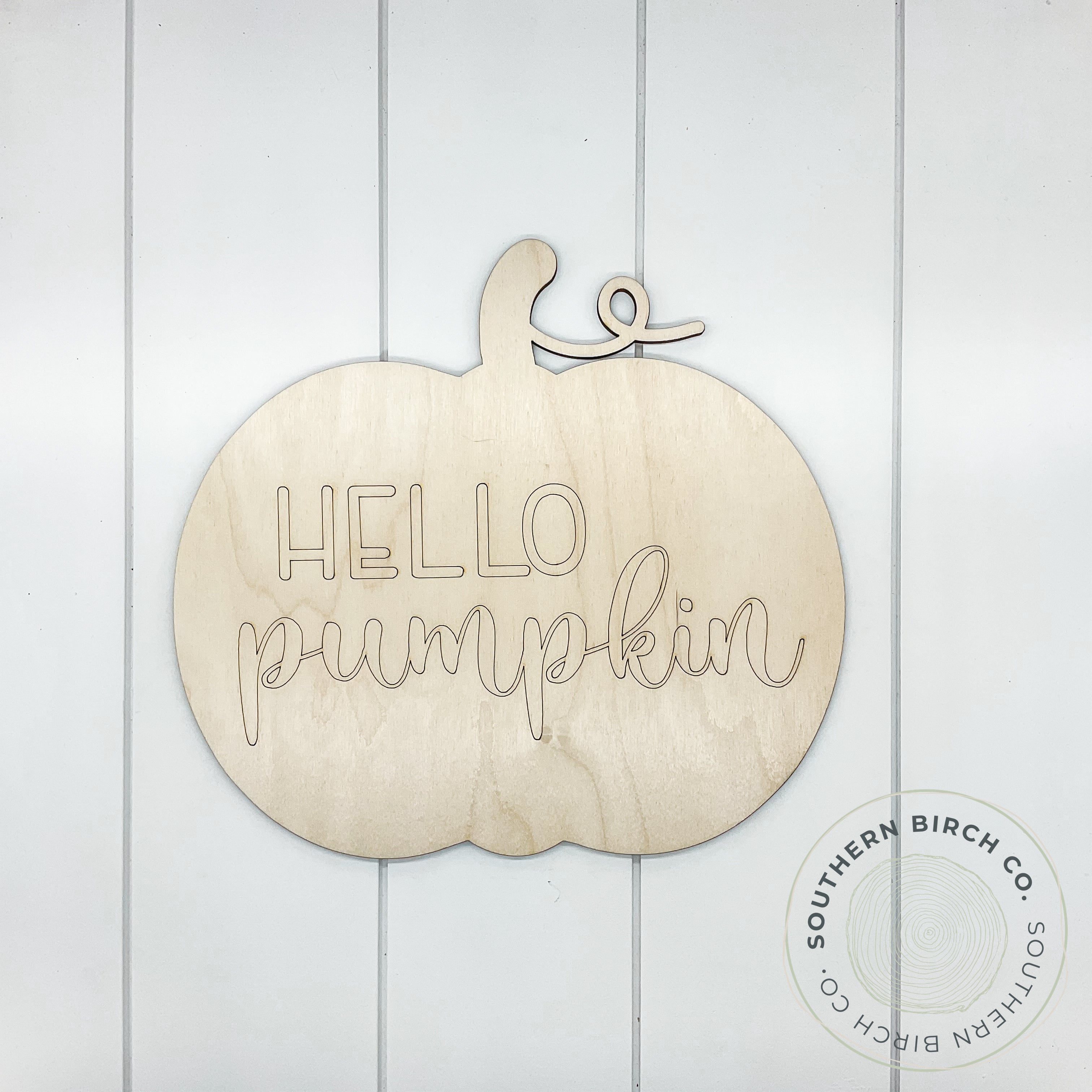 Hello Pumpkin Etched Pumpkin Blank (Script)