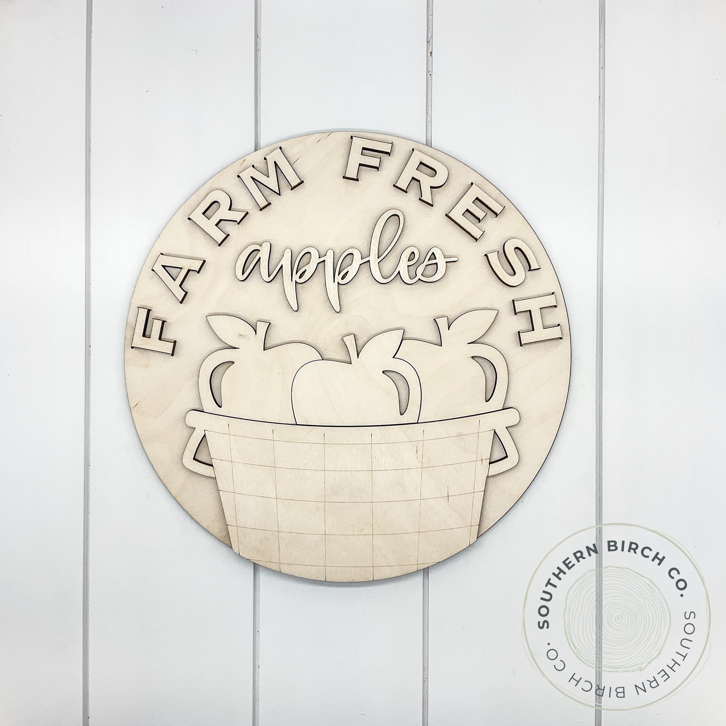 Farm Fresh Apples 3D Round Blank