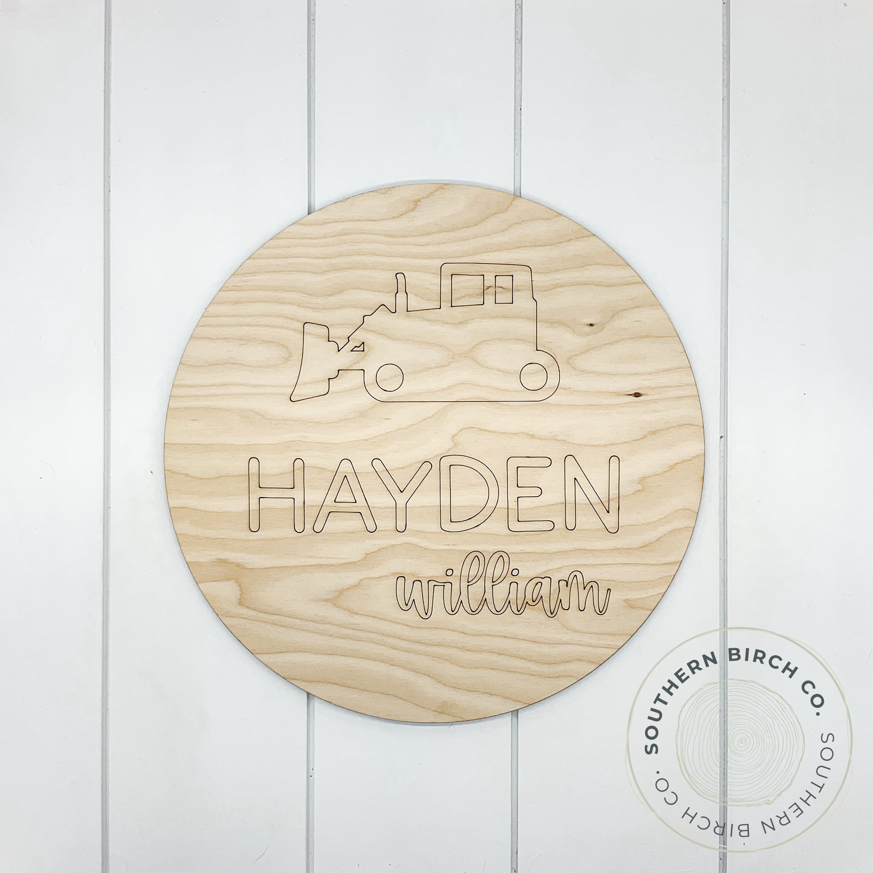 Personalized Name Sign Blank (Bulldozer)