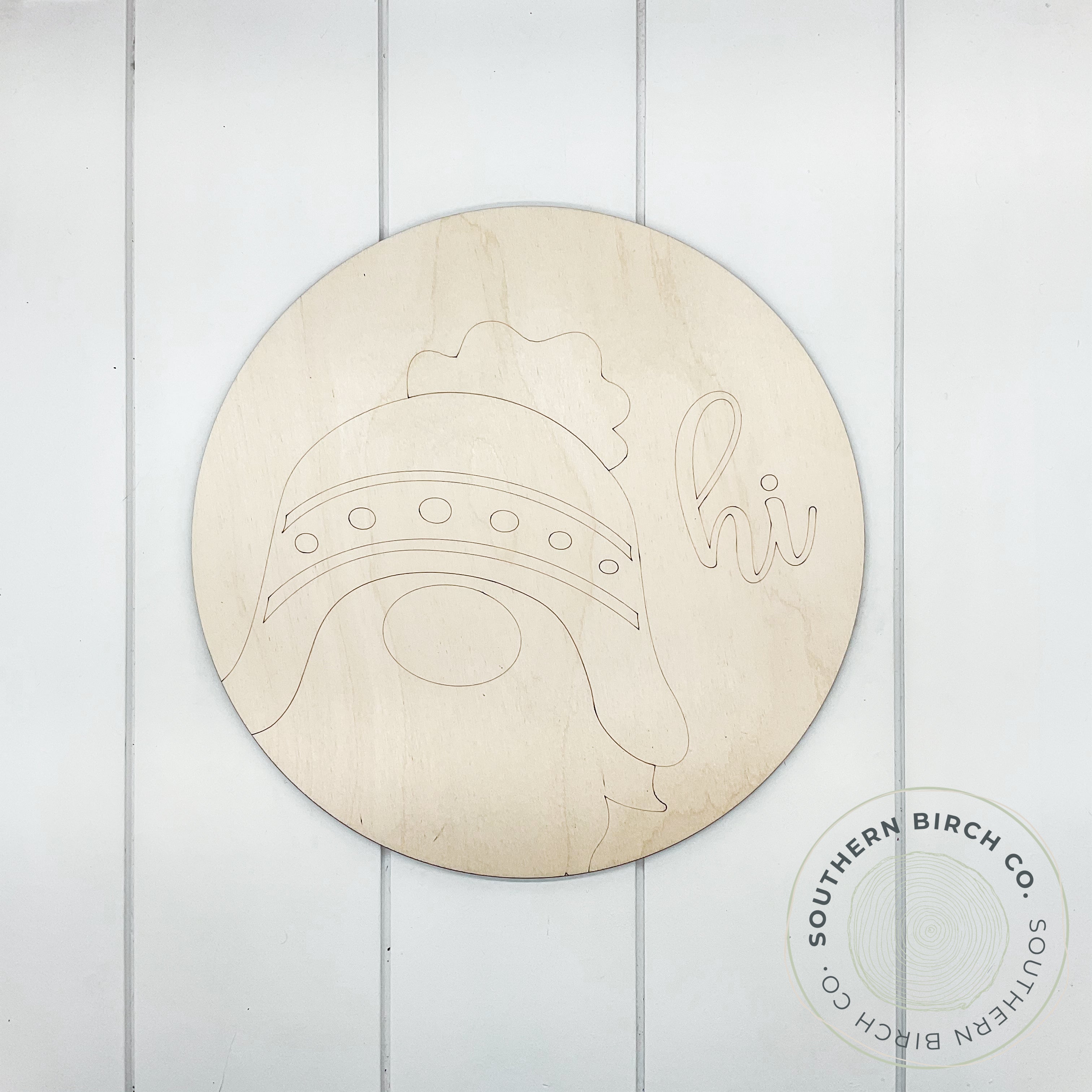 Toboggan Gnome Etched Round Blank