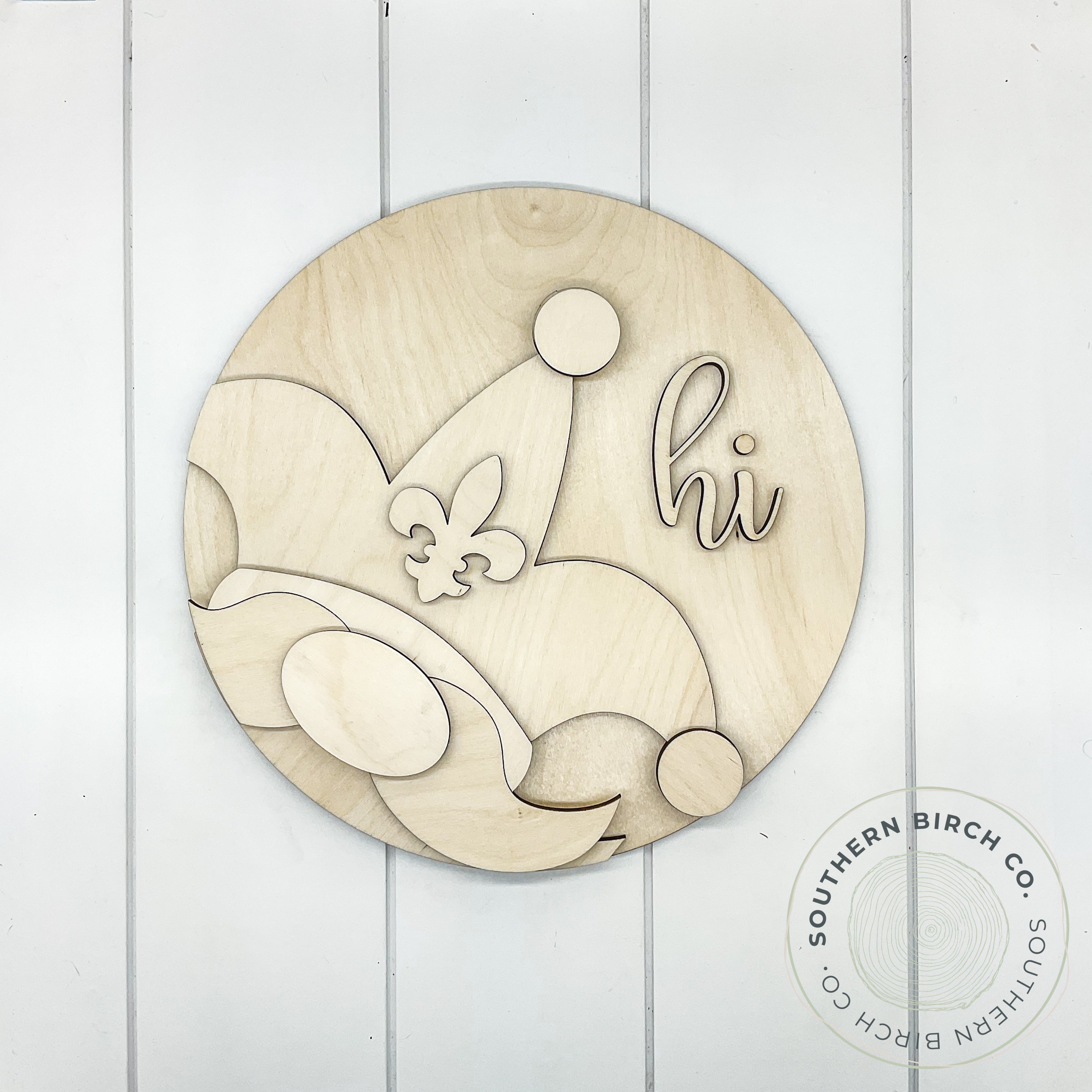Mardi Gras Gnome 3D Round Blank