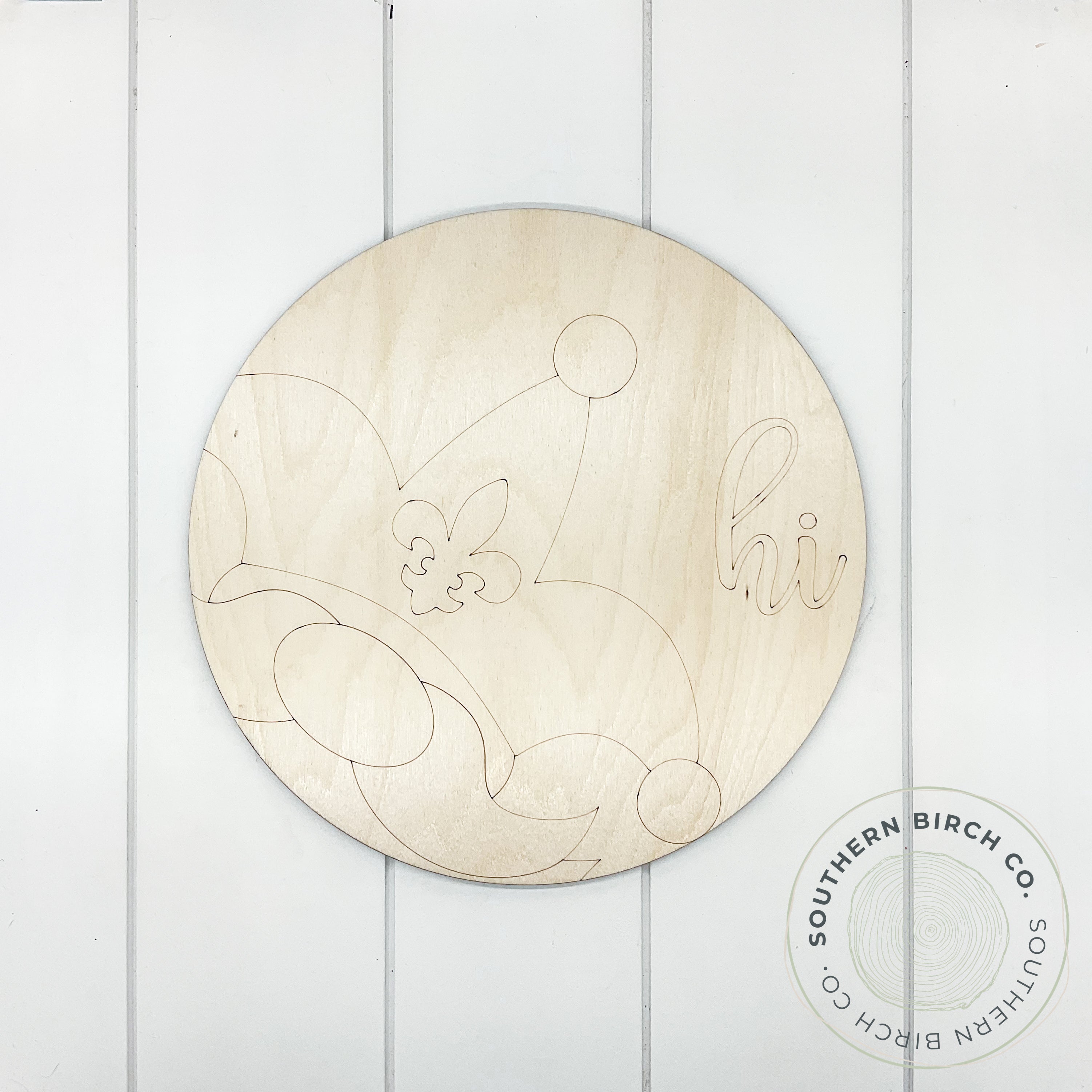 Mardi Gras Gnome Etched Round Blank