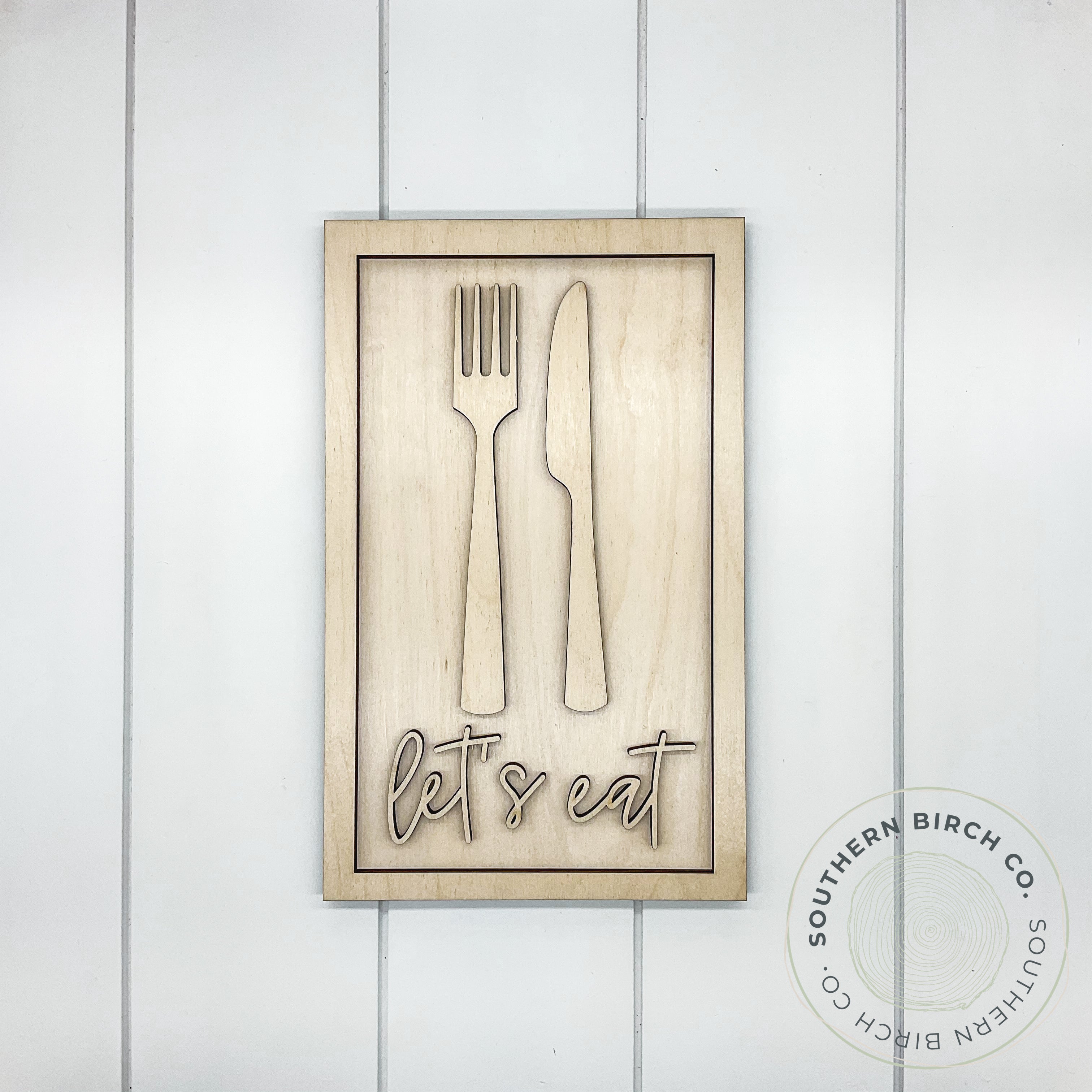 Let's Eat 3D Framed Sign Blank