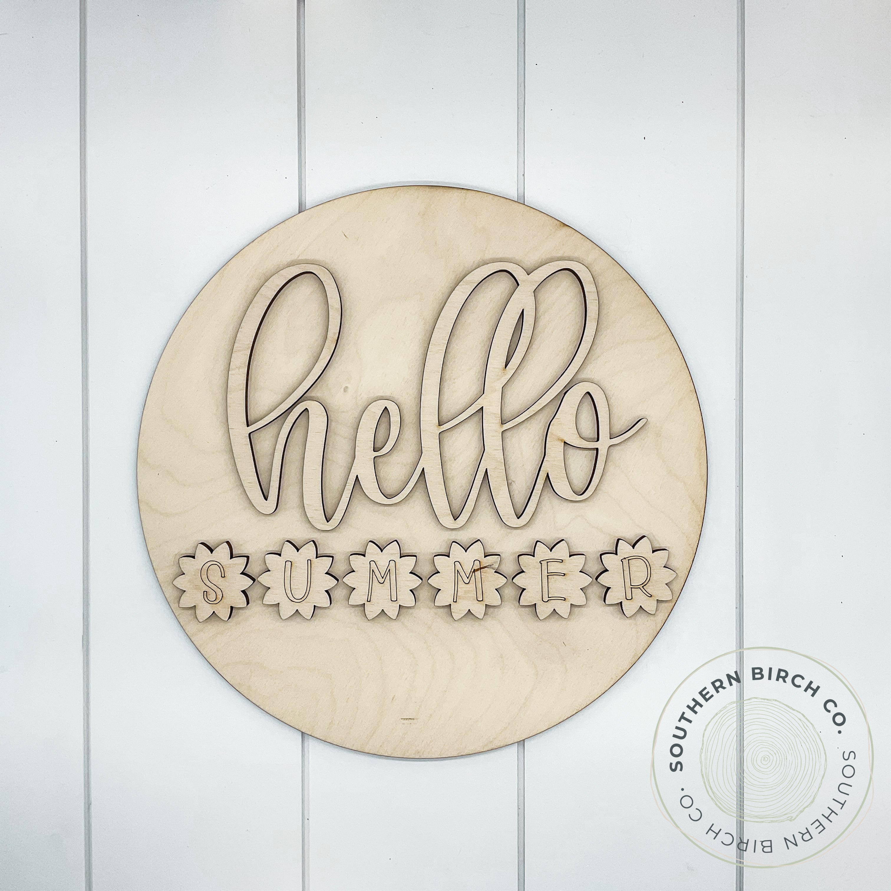 Hello Summer 3D Round Blank (Sunflowers)