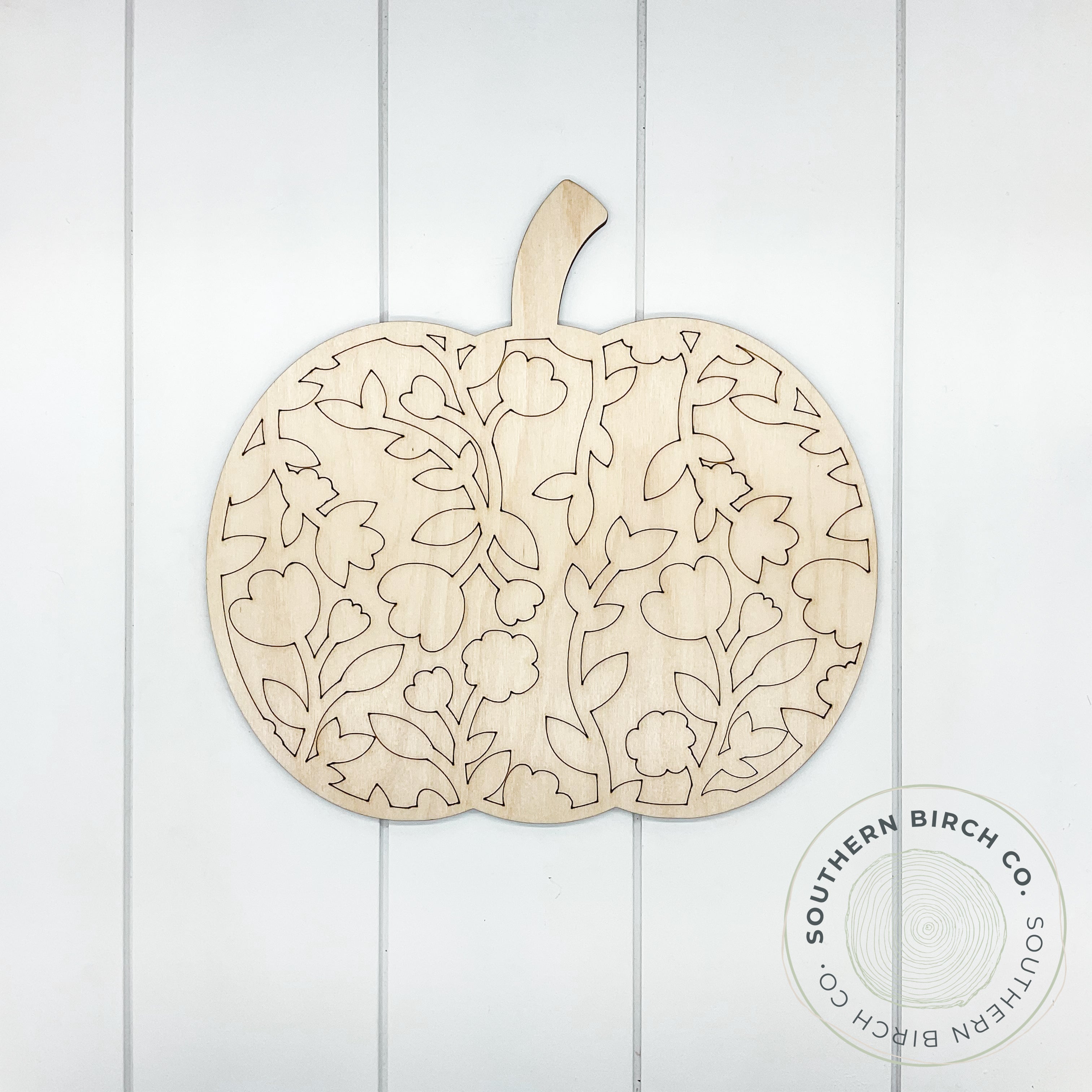 Floral Etched Pumpkin Blank