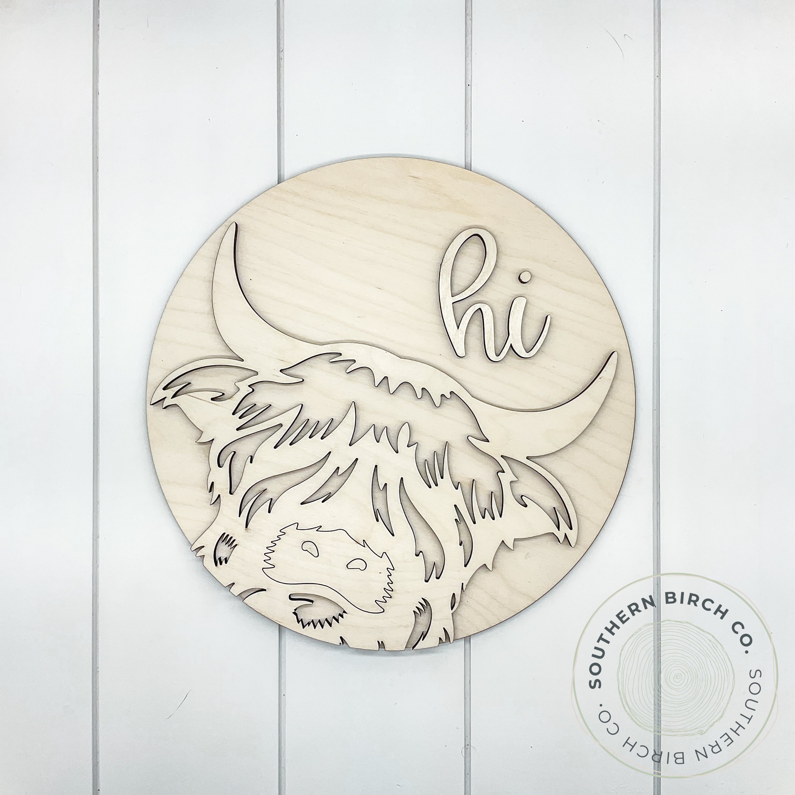 Highland Cow 3D Round Blank