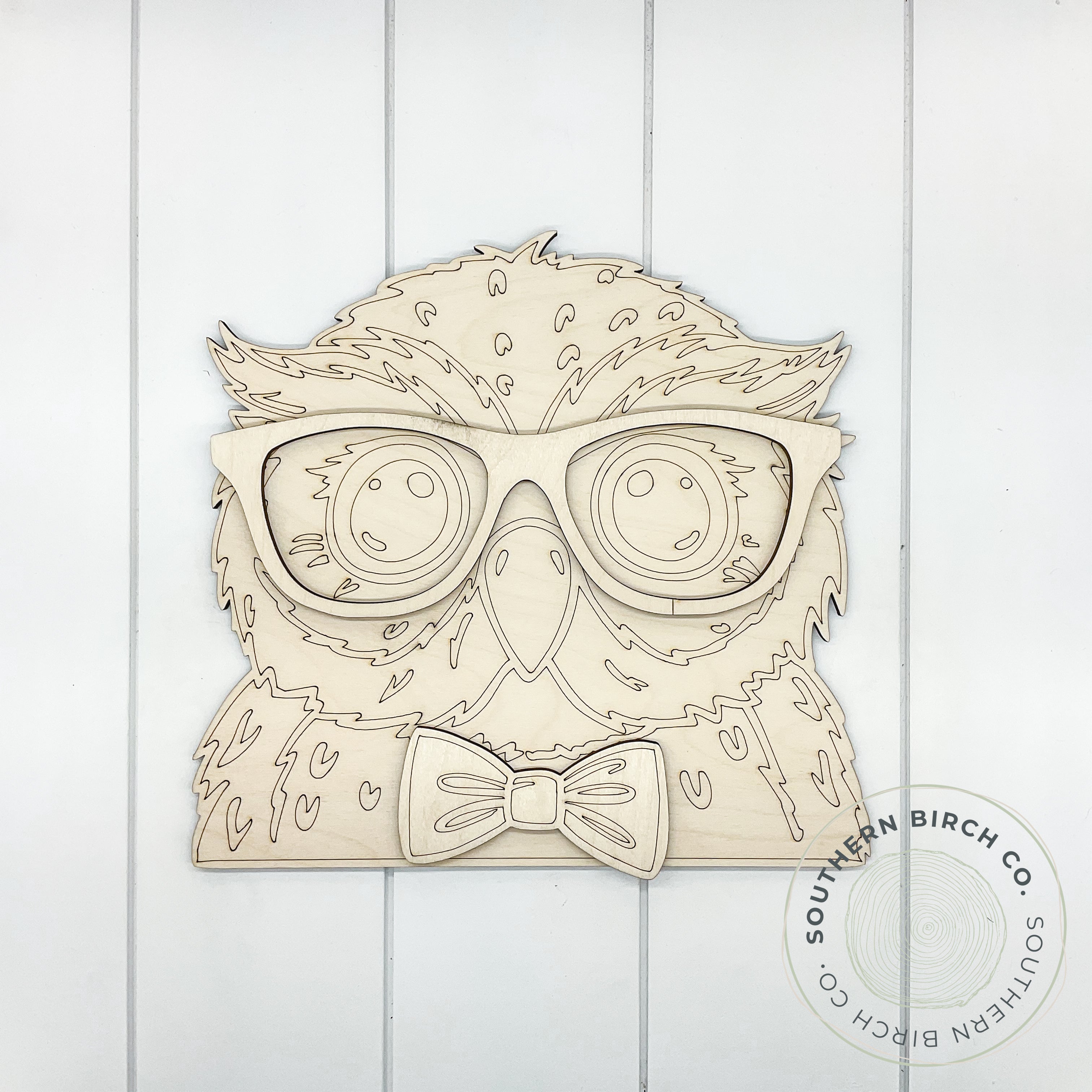 Owl with Glasses Blank