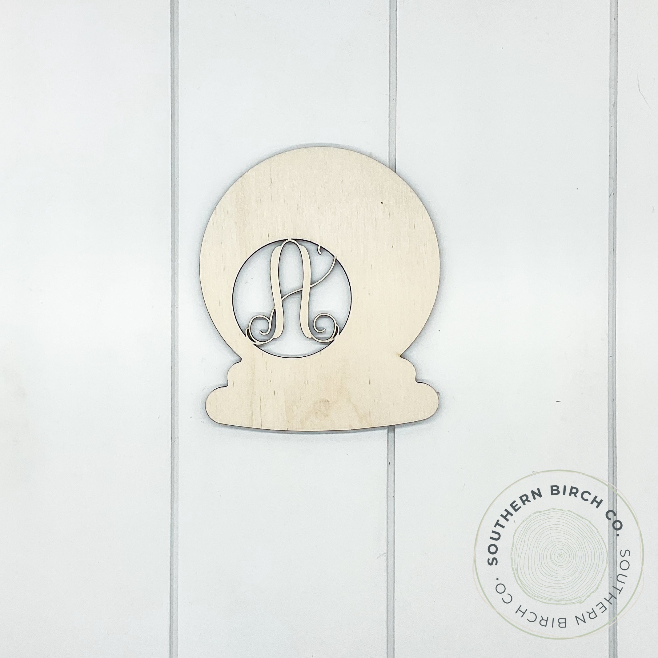 Monogram Snow Globe Blank