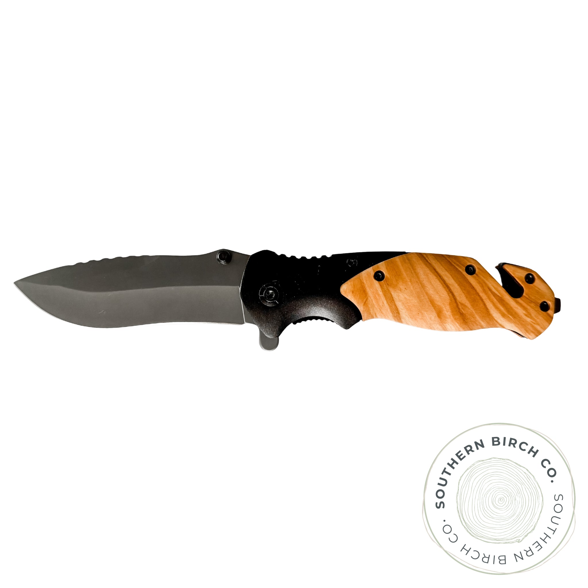 Olive Wood Handled Knife (Black Handle)