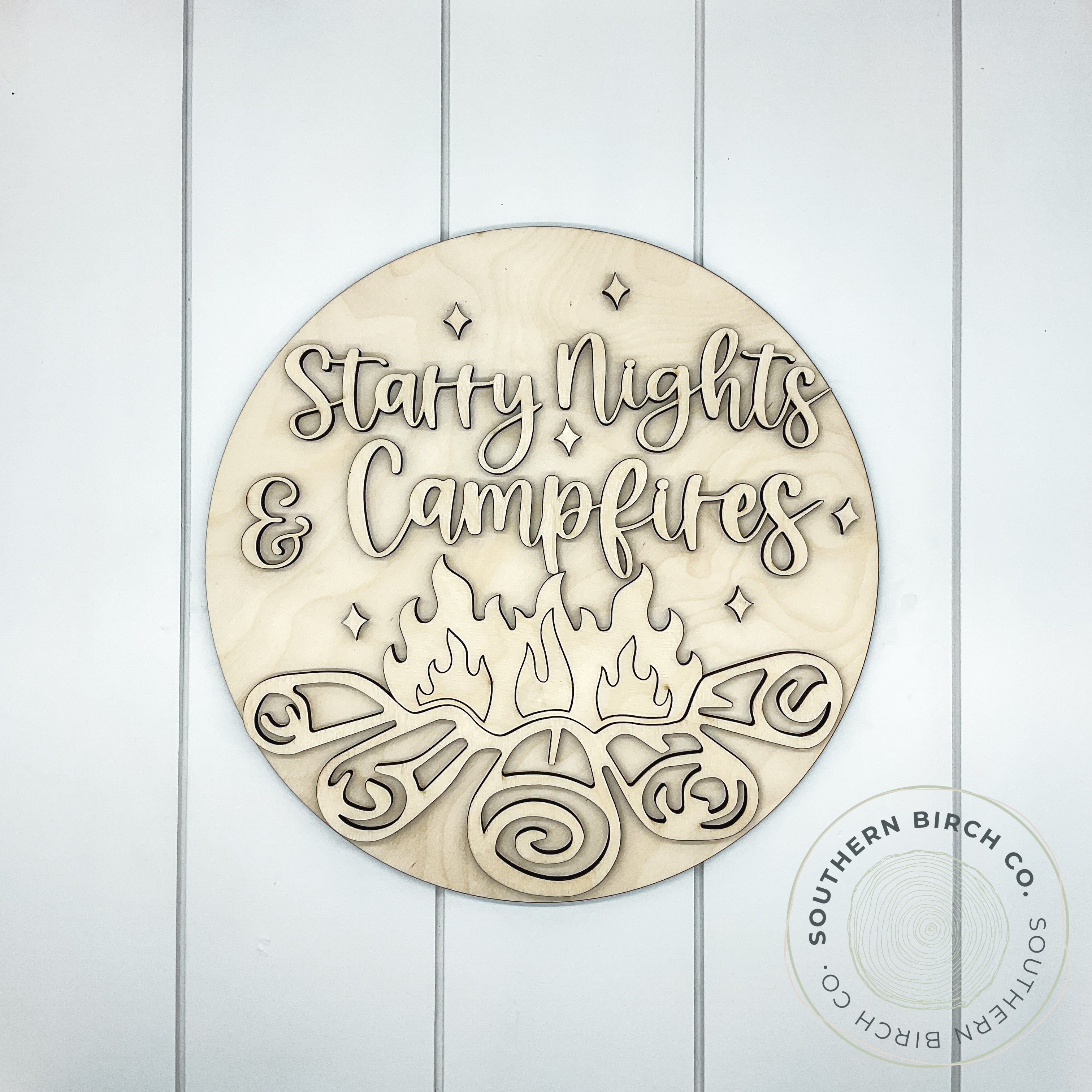 Starry Nights & Campfires 3D Round Blank