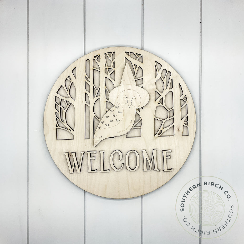 Welcome 3D Round Blank (Owl)