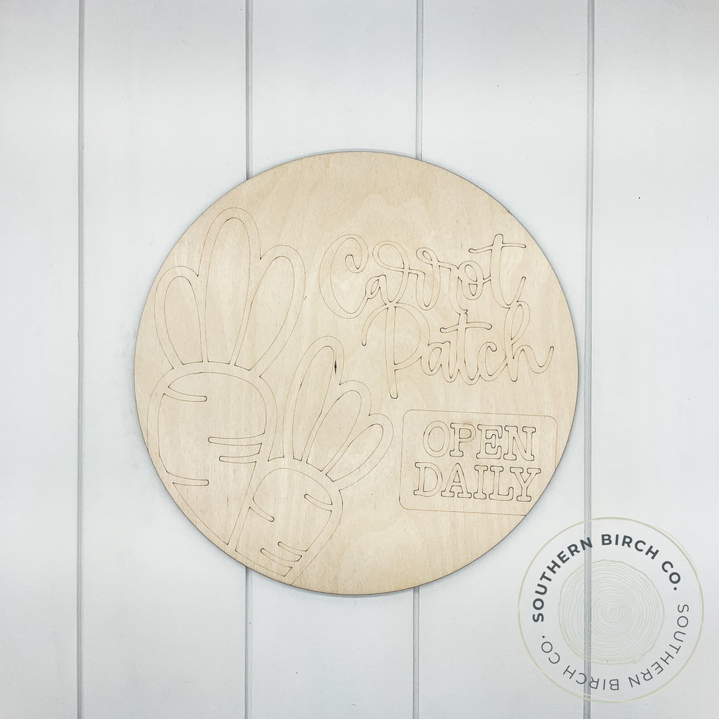 Carrot Patch Etched Round Blank