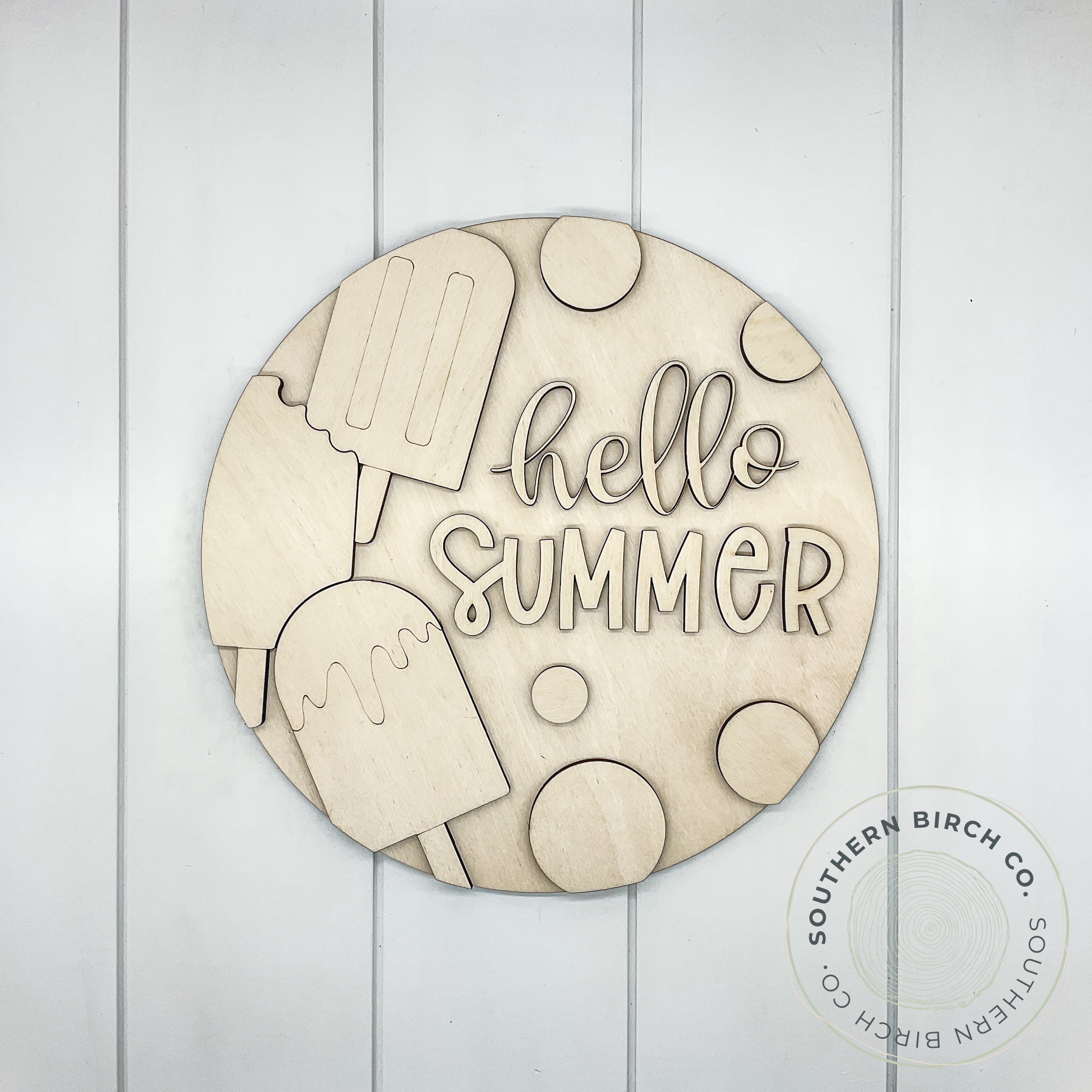 Popsicle 3D Round Blank (Hello Summer)