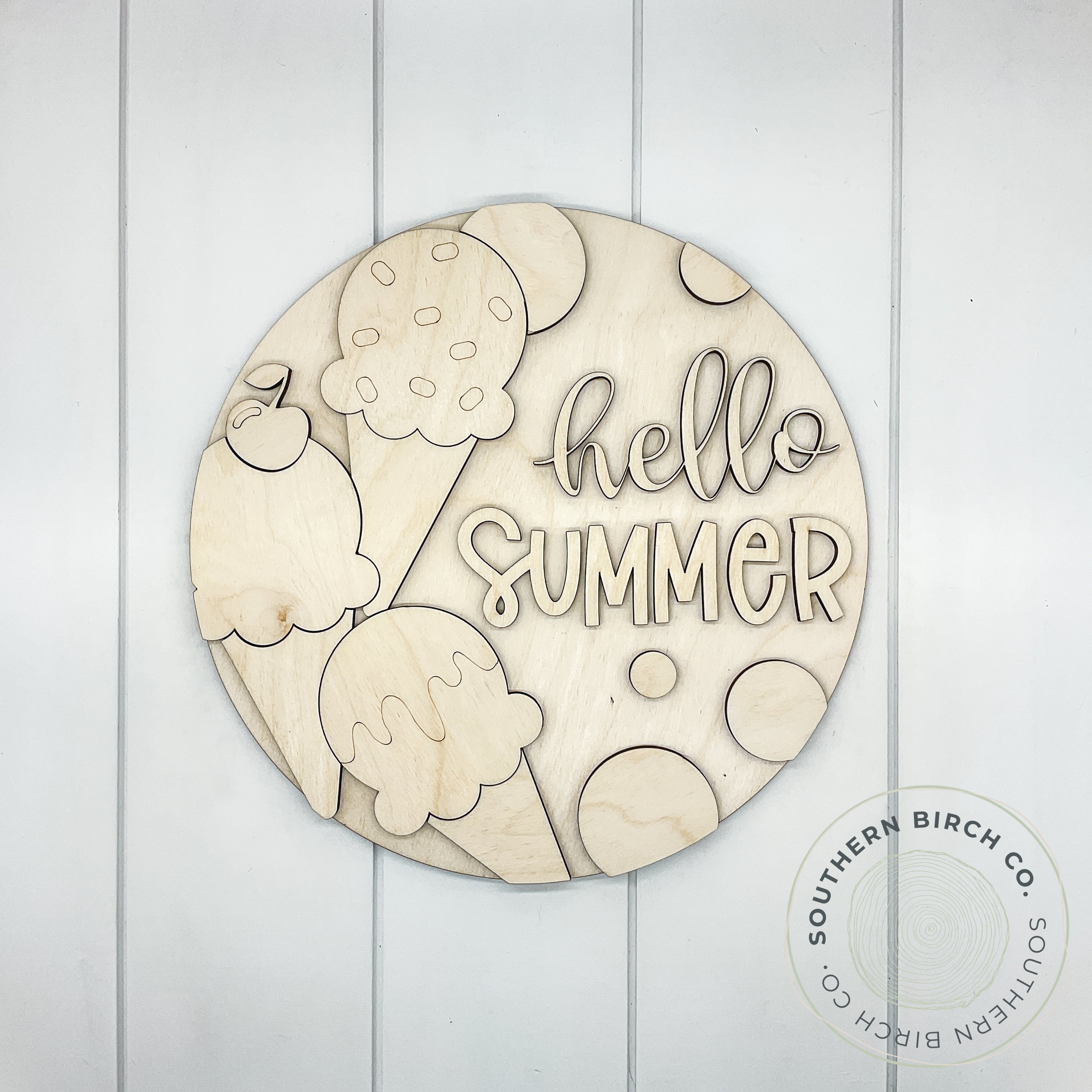 Ice Cream 3D Round Blank (Hello Summer)