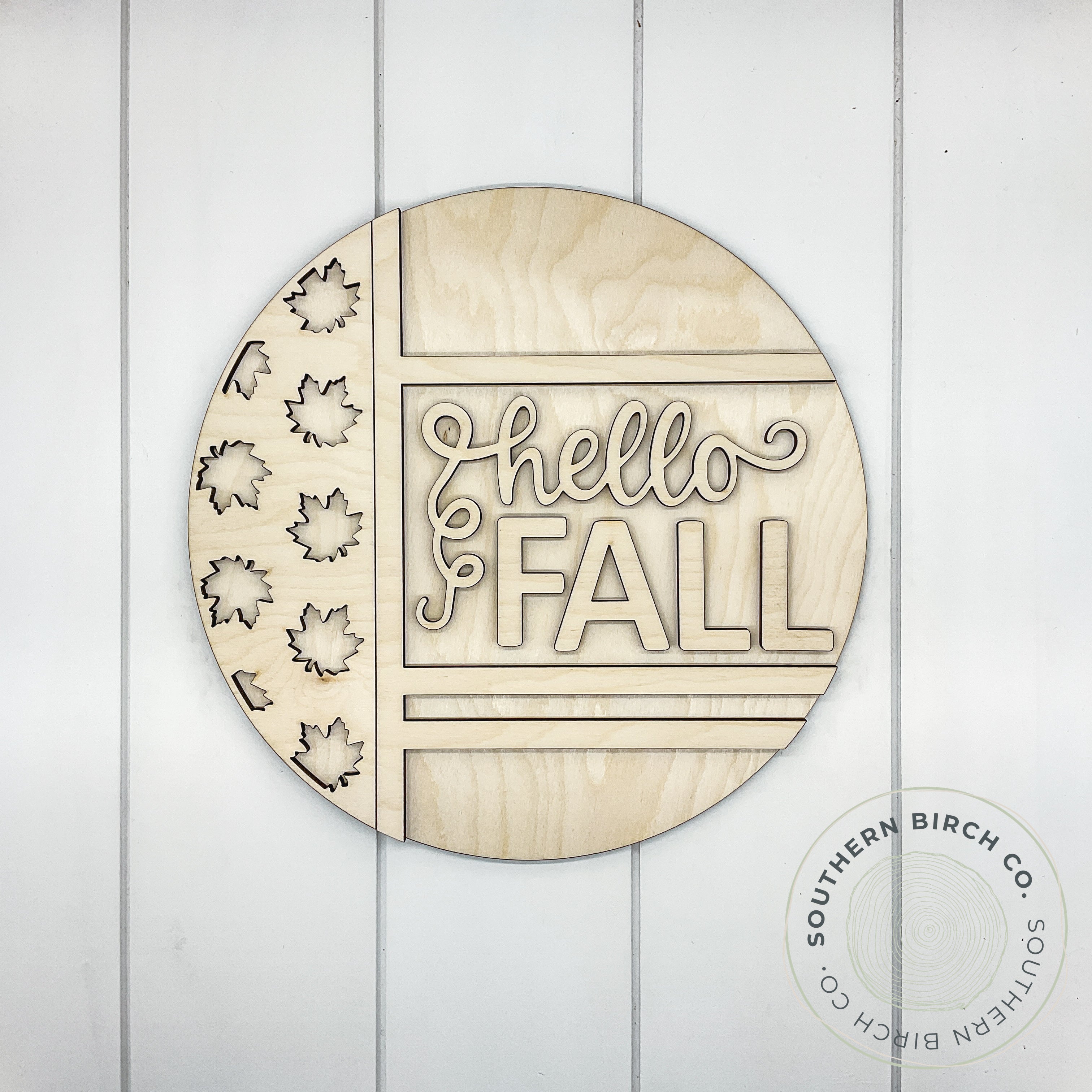 Hello Fall 3D Round Blank (Modern)