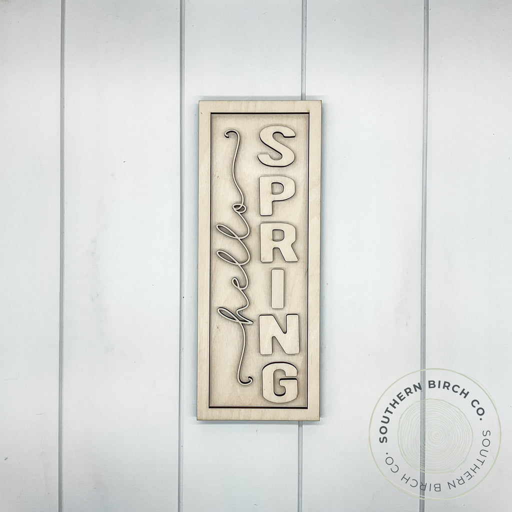 Hello Spring 3D Framed Sign Blank