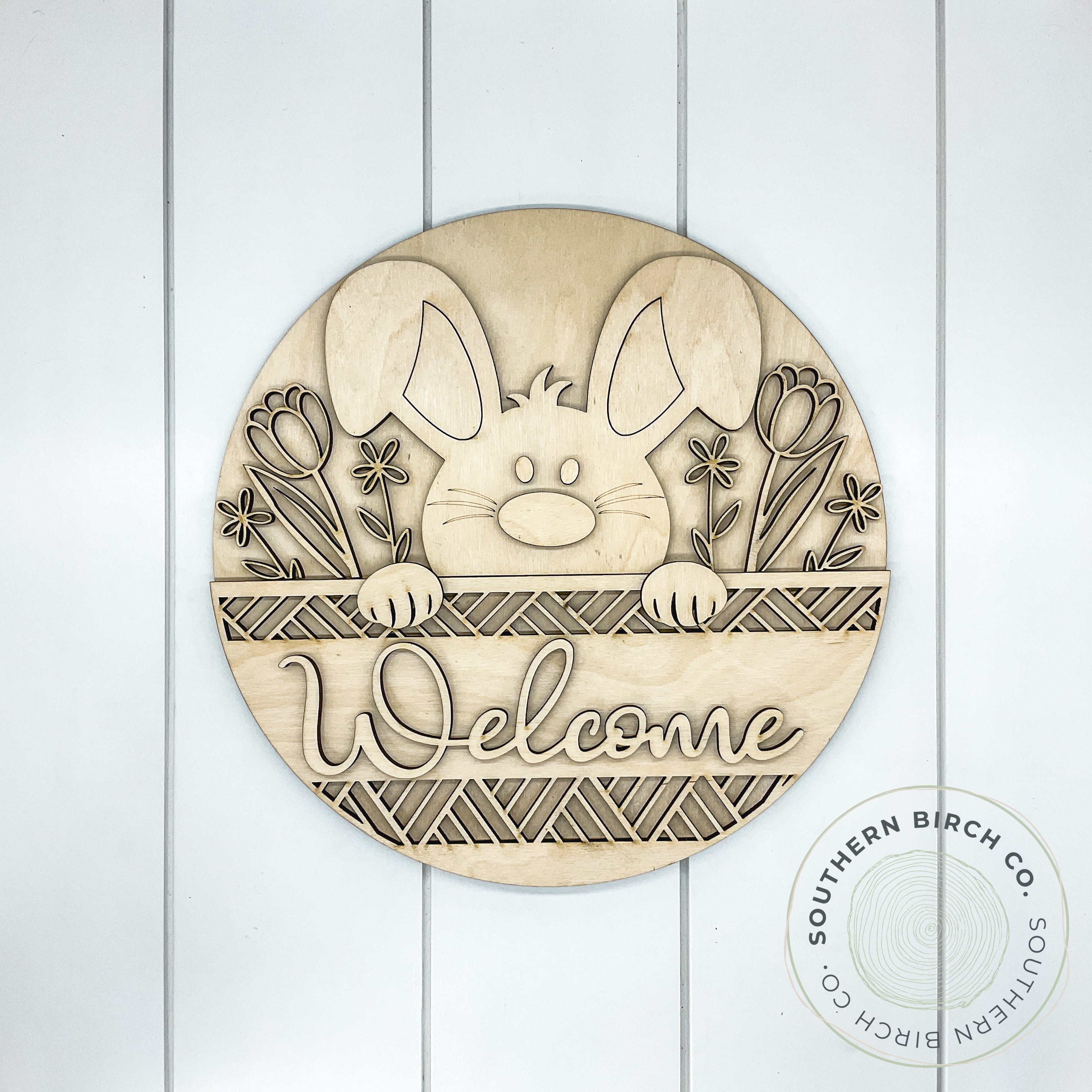 Welcome 3D Round Blank (Bunny)