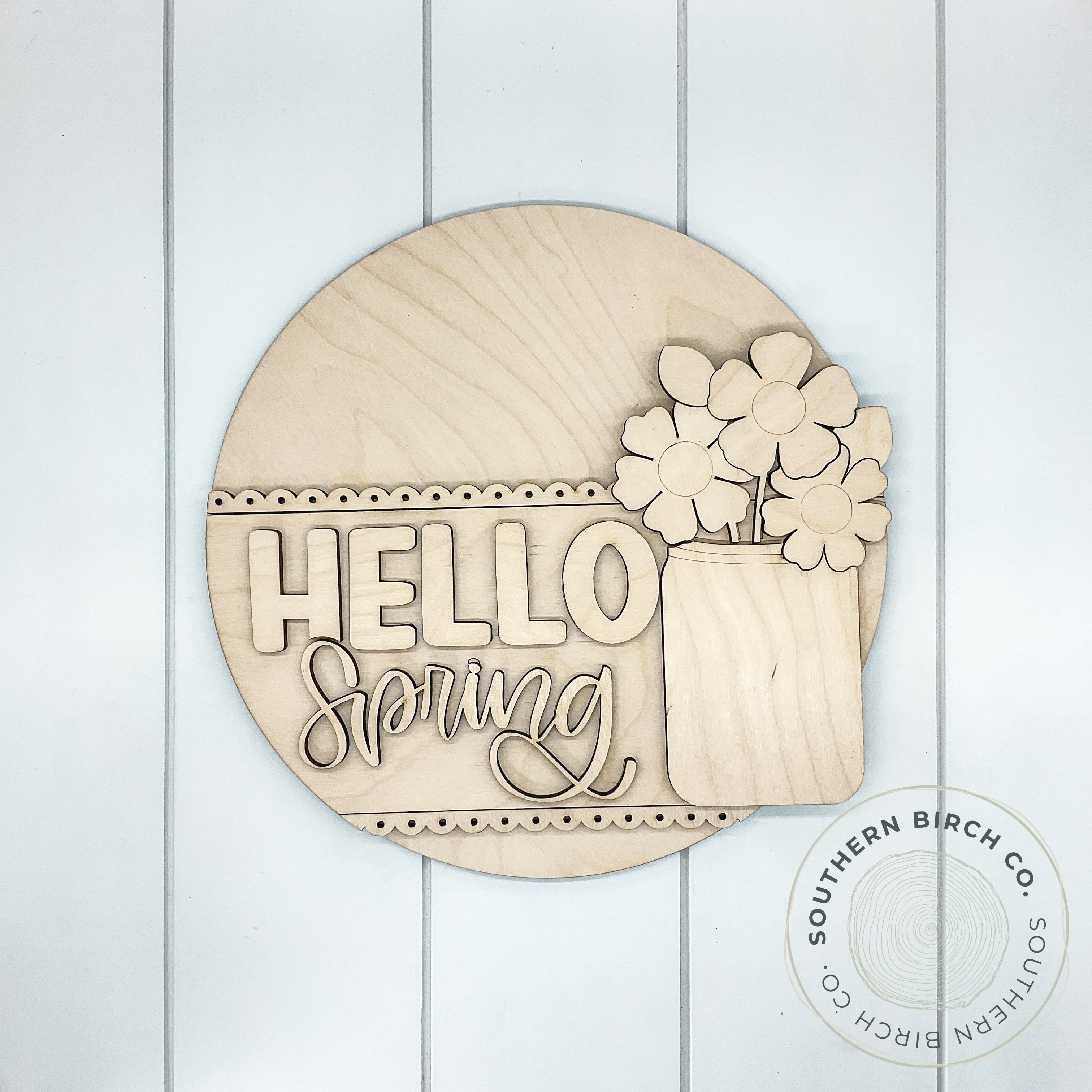 Hello Spring 3D Round Blank (Flower Jar)