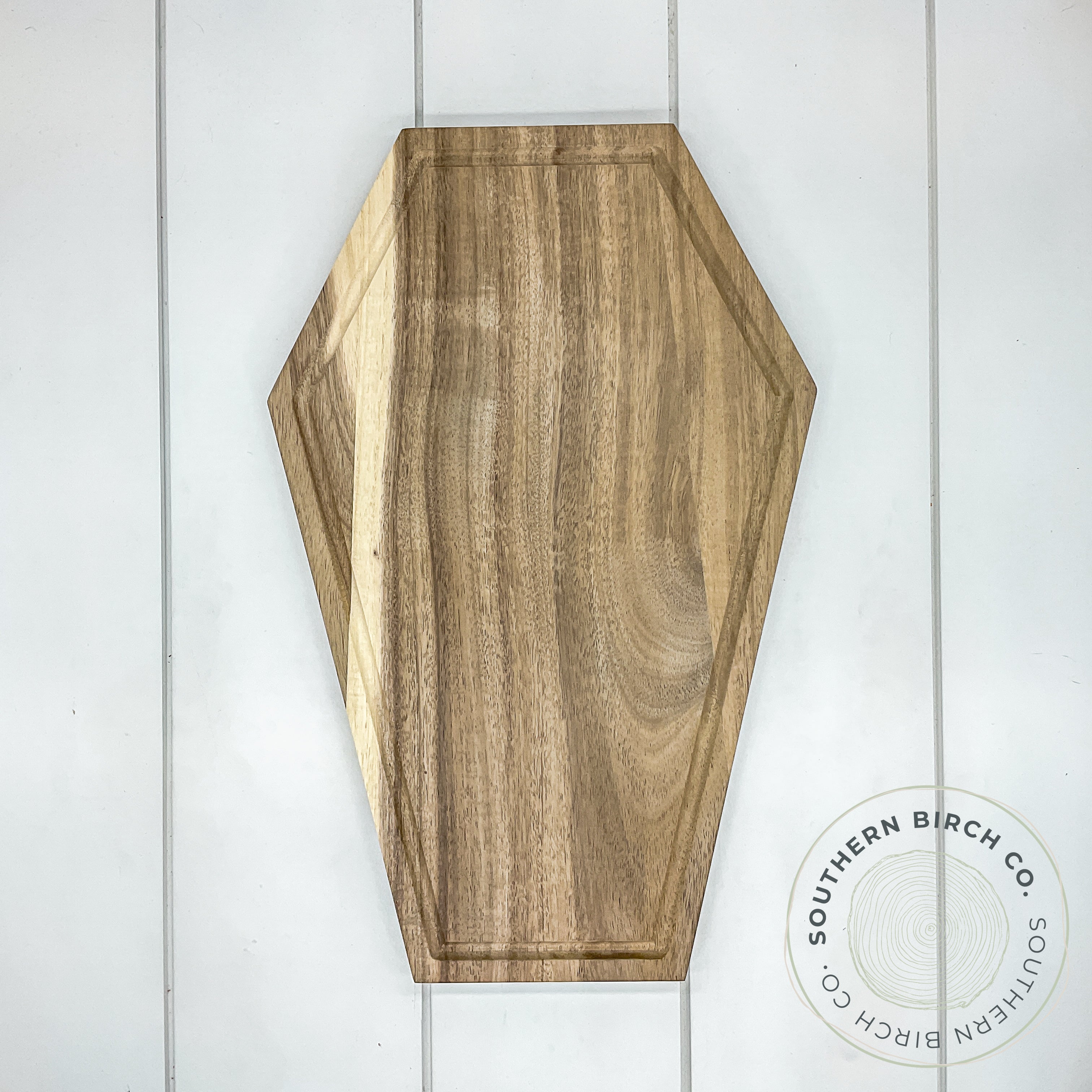 Acacia Wood Cutting Board (Coffin)