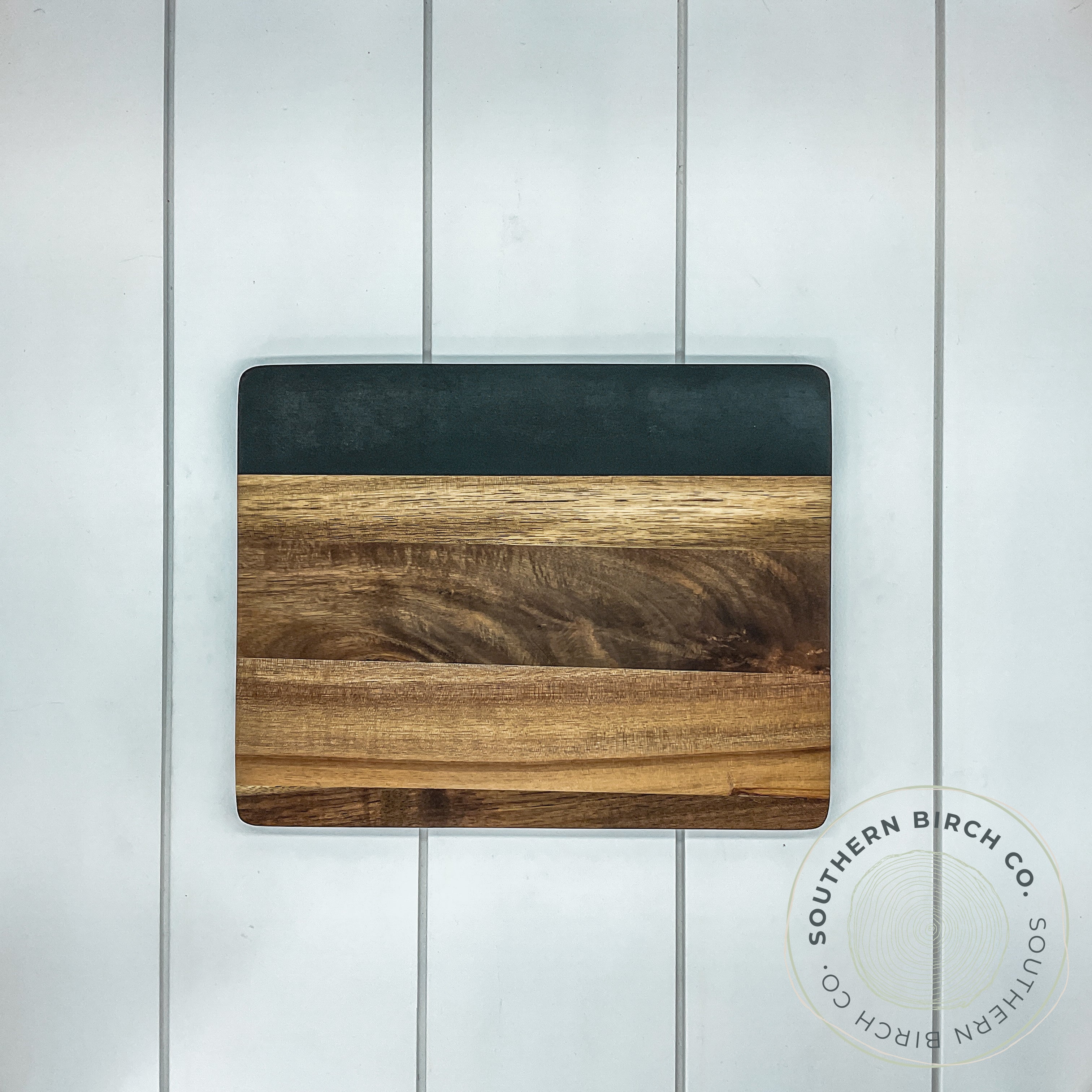 Marble and Acacia Wood Rectangular Cutting Board (Small Black)