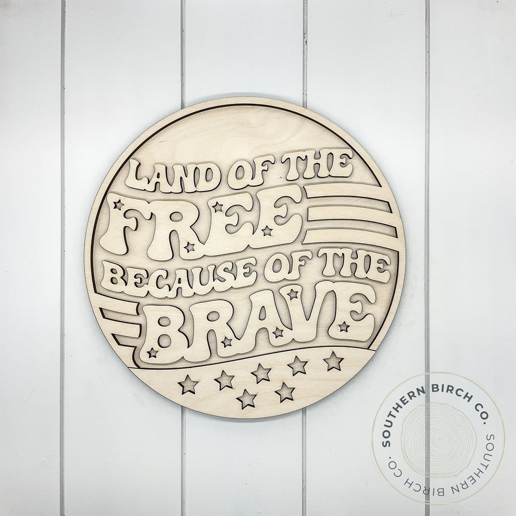 Land Of The Free 3D Round Blank