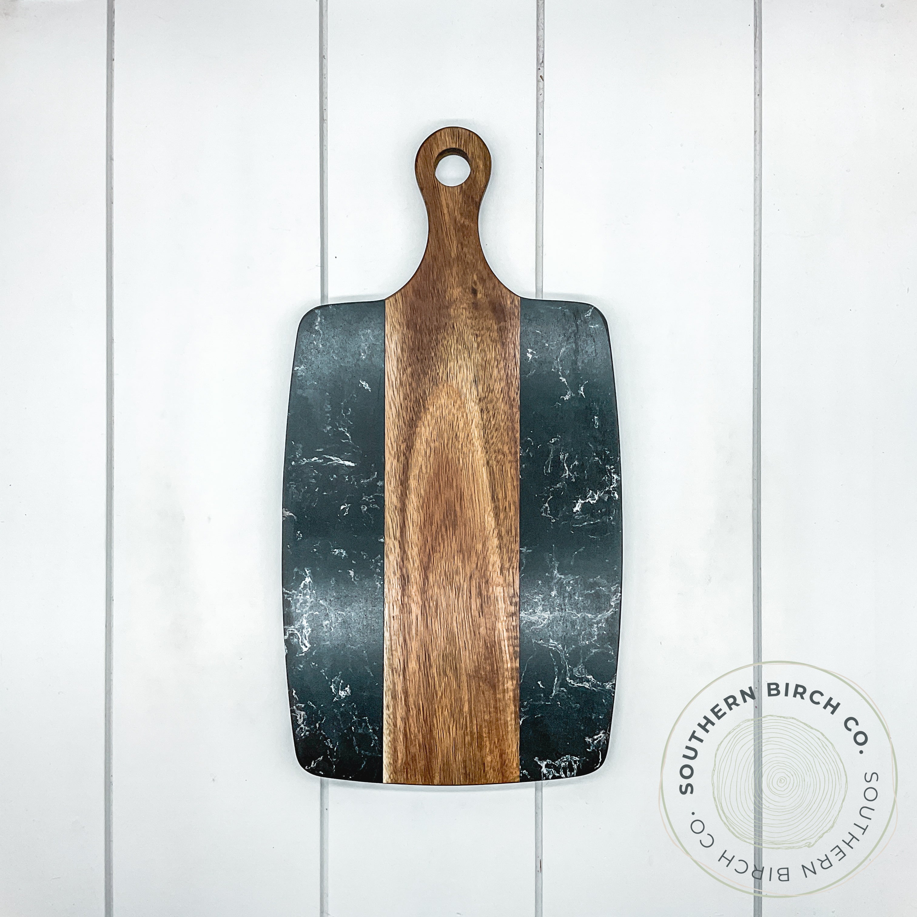 Marble and Acacia Wood Cutting Board (Black)