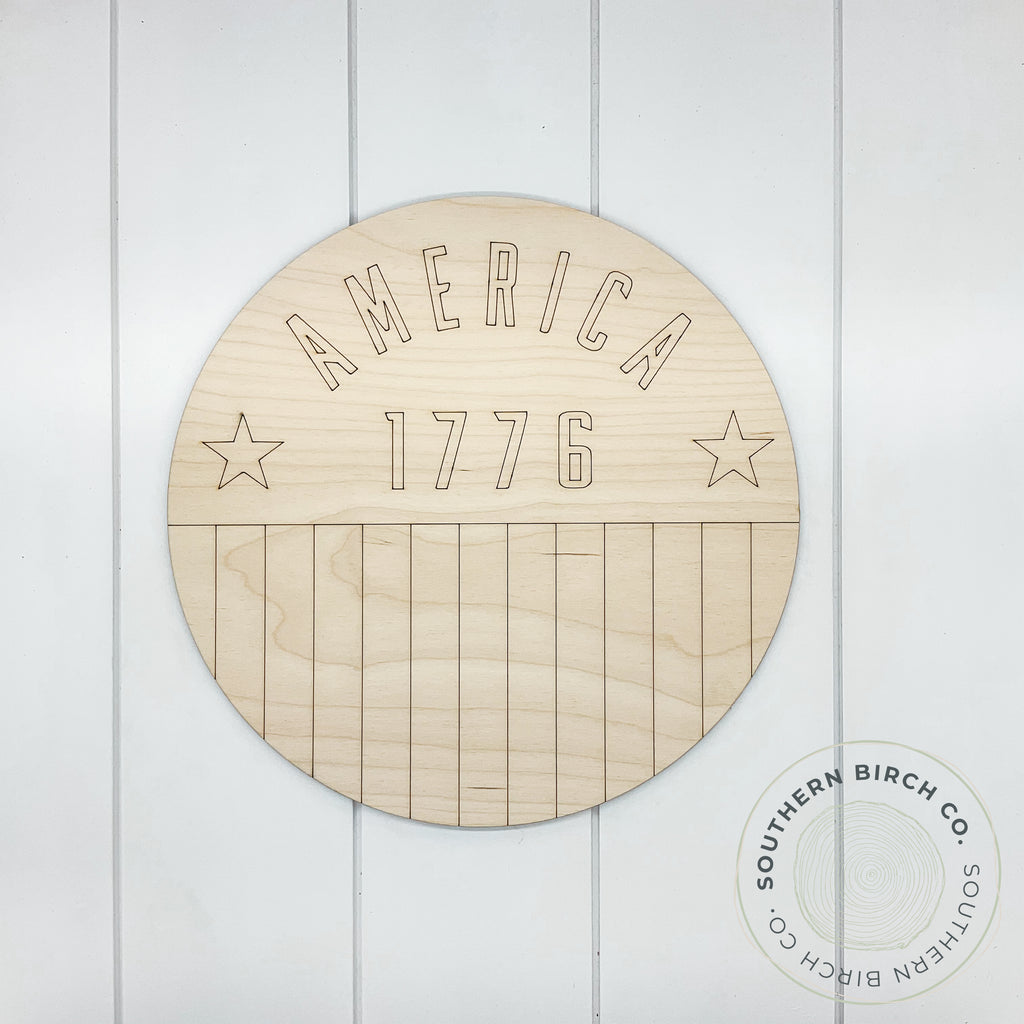 America Etched Round Blank