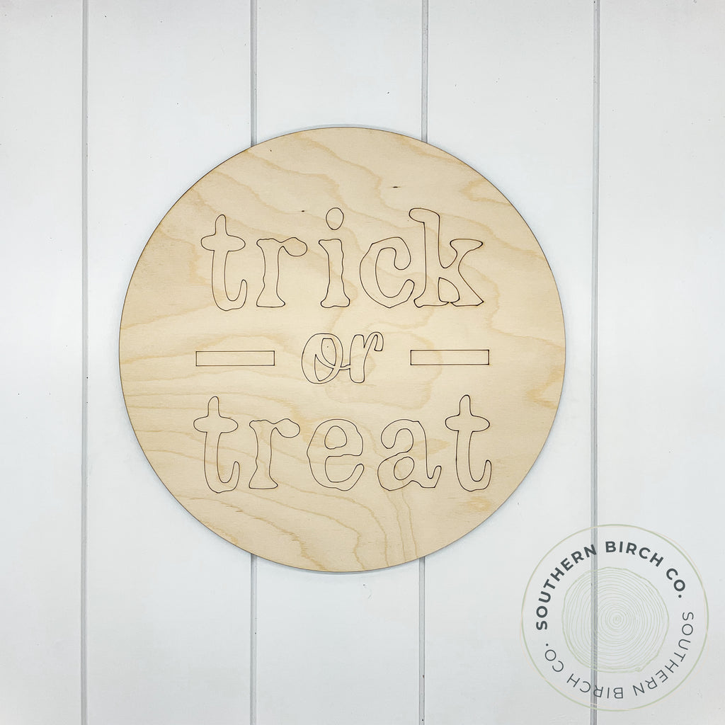 Trick or Treat Etched Round Blank