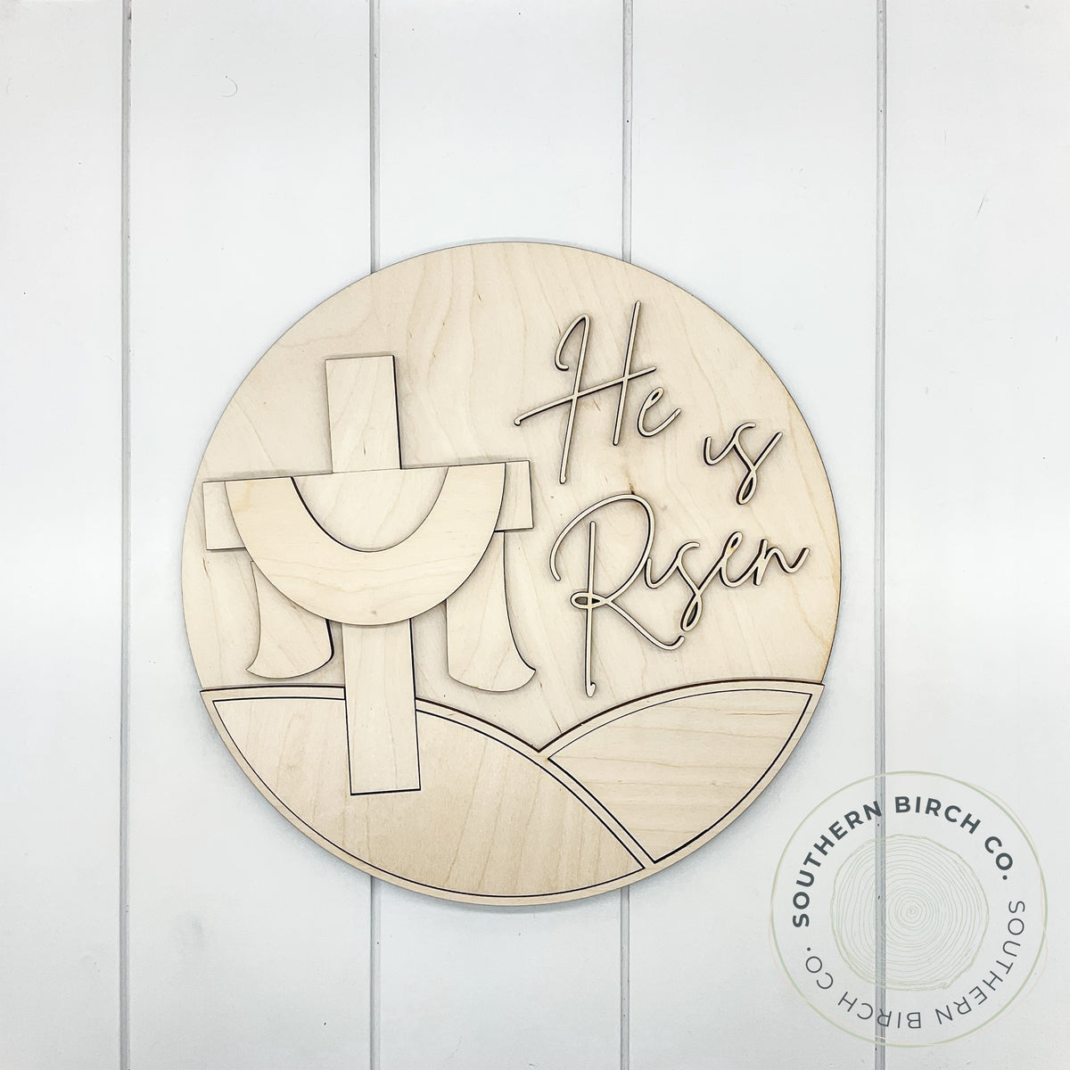 He Is Risen 3D Round Blank | Southern Birch Company