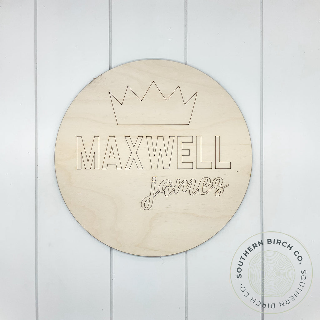 Personalized Name Sign Blank (Crown)