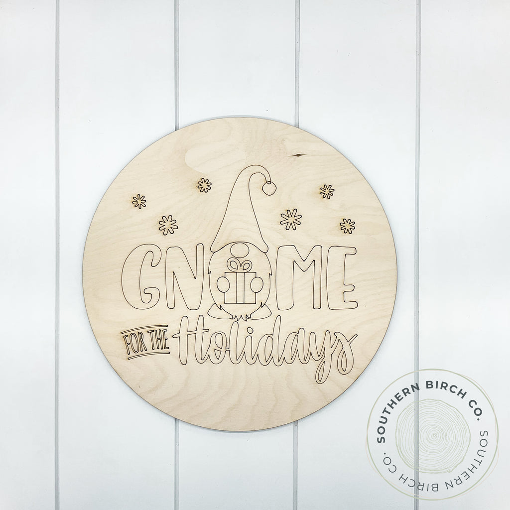 Gnome for the Holidays Etched Round Blank (Present)