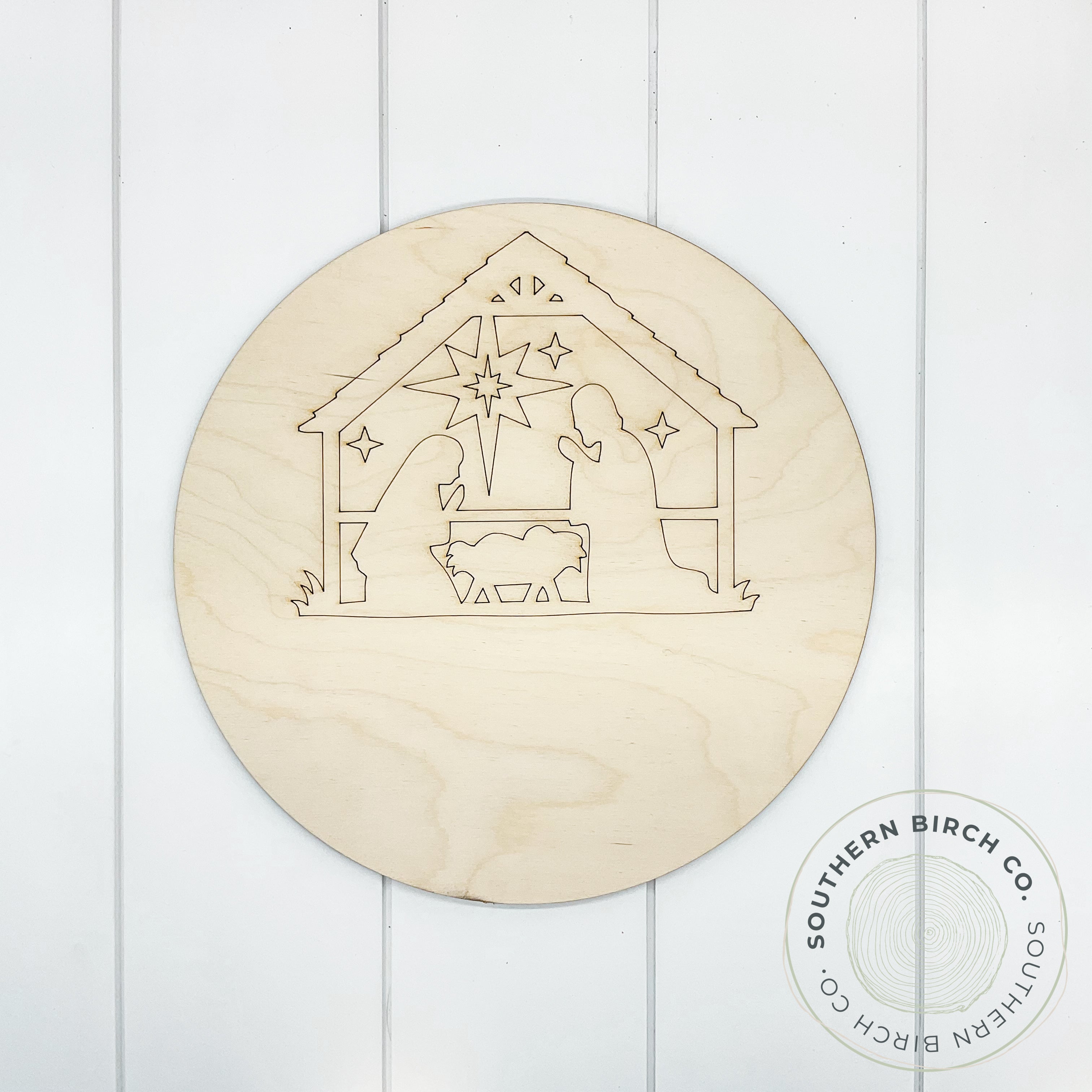 Nativity Etched Round Blank